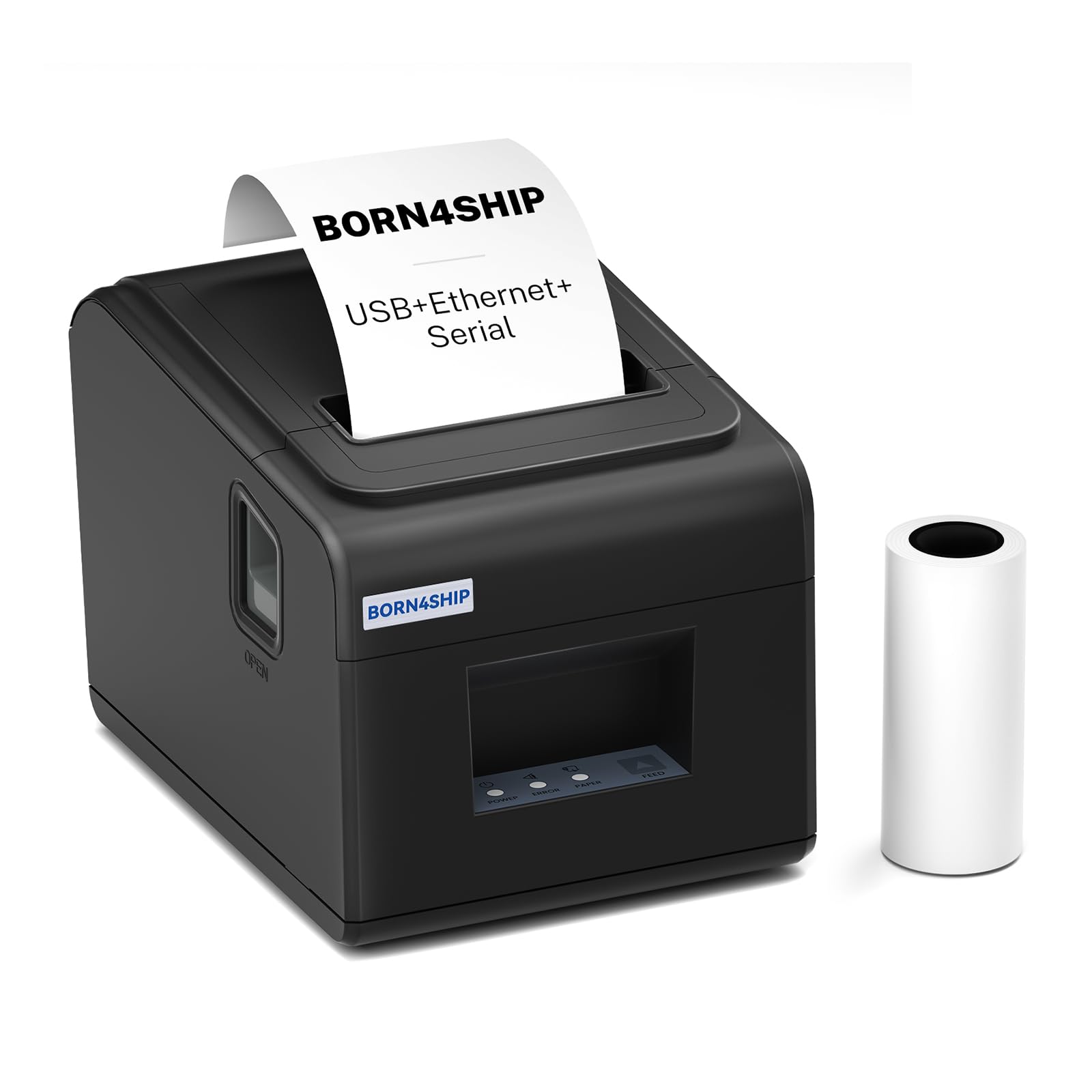 Impresora de Recibo Térmica, 80mm POS Impresora de Ticket Térmica con Puerto USB Ethernet Serial - Corte Automático – Compatible con Win, Mac, Linux, V330M,Negro Profundo