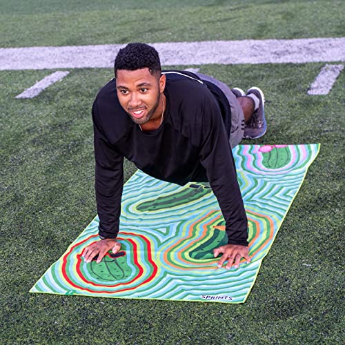 Image of Sprints Athletic Running Towel, Full-Sized, Car Seat Cover - Moisture Wicking (Pickles)