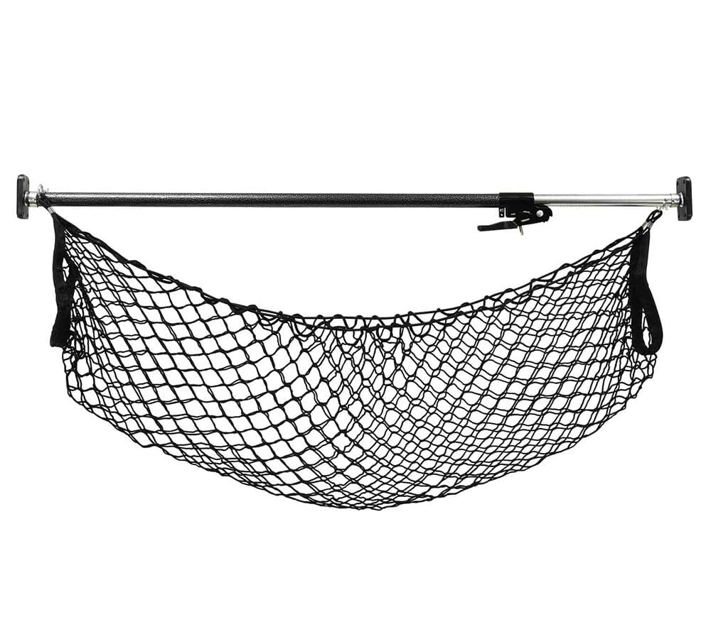 40"-70" Ratcheting Cargo Load Bar for Pickup Truck Bed with 60"x24" Storage Net - Adjustable Load Lock Bars - Truck Bed Cargo Stabilizer Bar for Semi Trailers, SUV &amp; Bed Divider