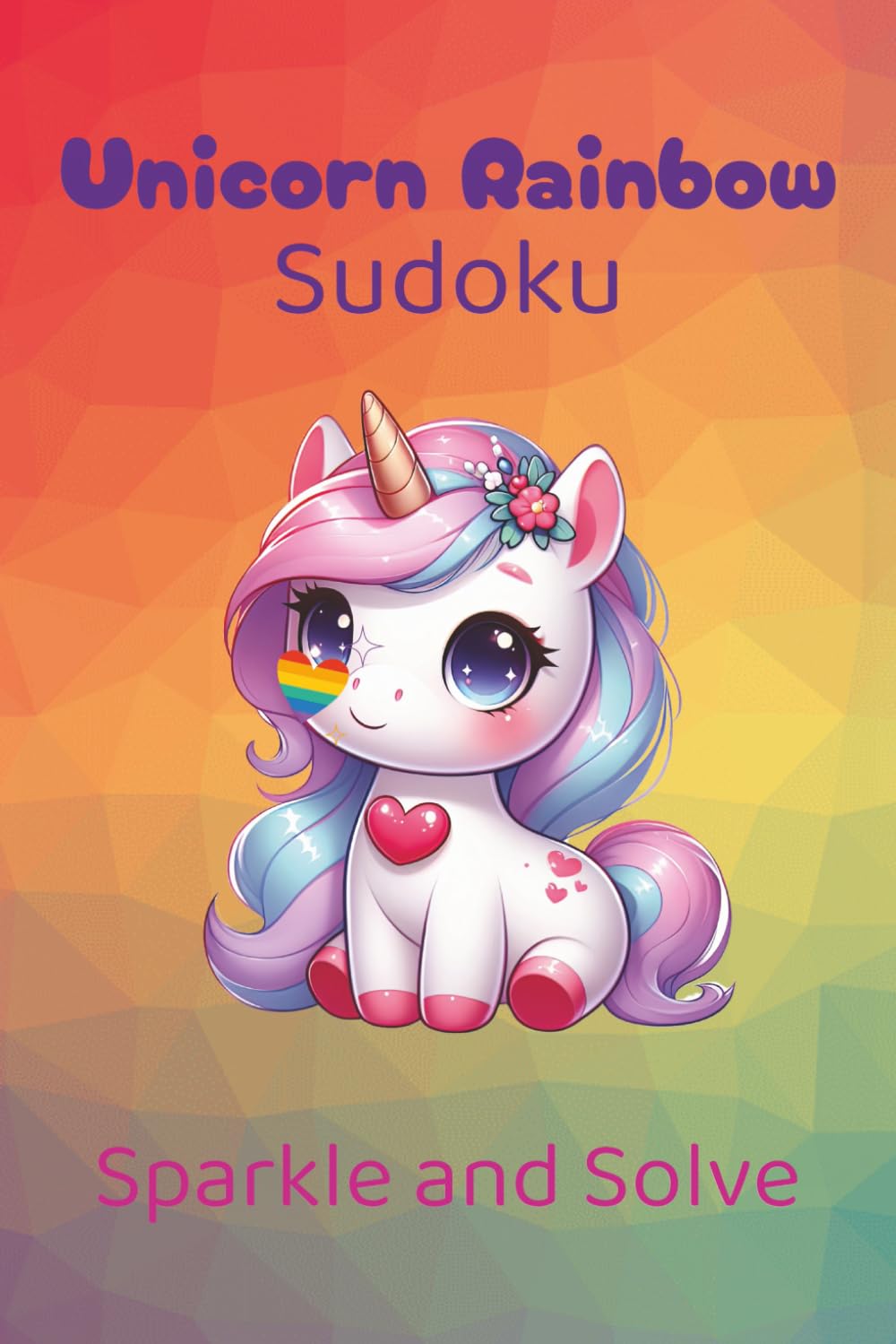 Unicorn Rainbow Sudoku: Sudoku Puzzles for Kids. Unicorn Rainbow. Sparkle and Solve. 6x9 inches, 110 pages. 50+ Puzzles. Solutions Included