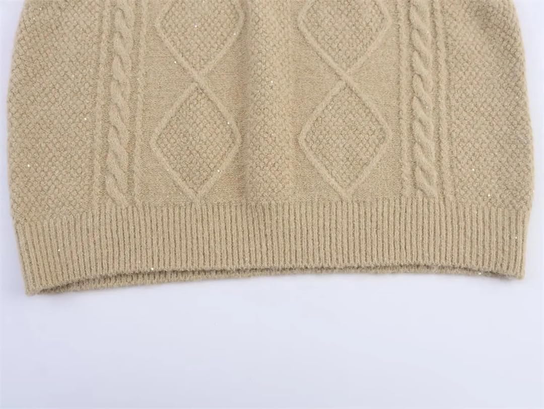 Women's Y2k Sleeveless Pattern Preppy Style Knitted Crop Tank Top for Girl V Neck Sweater Vest