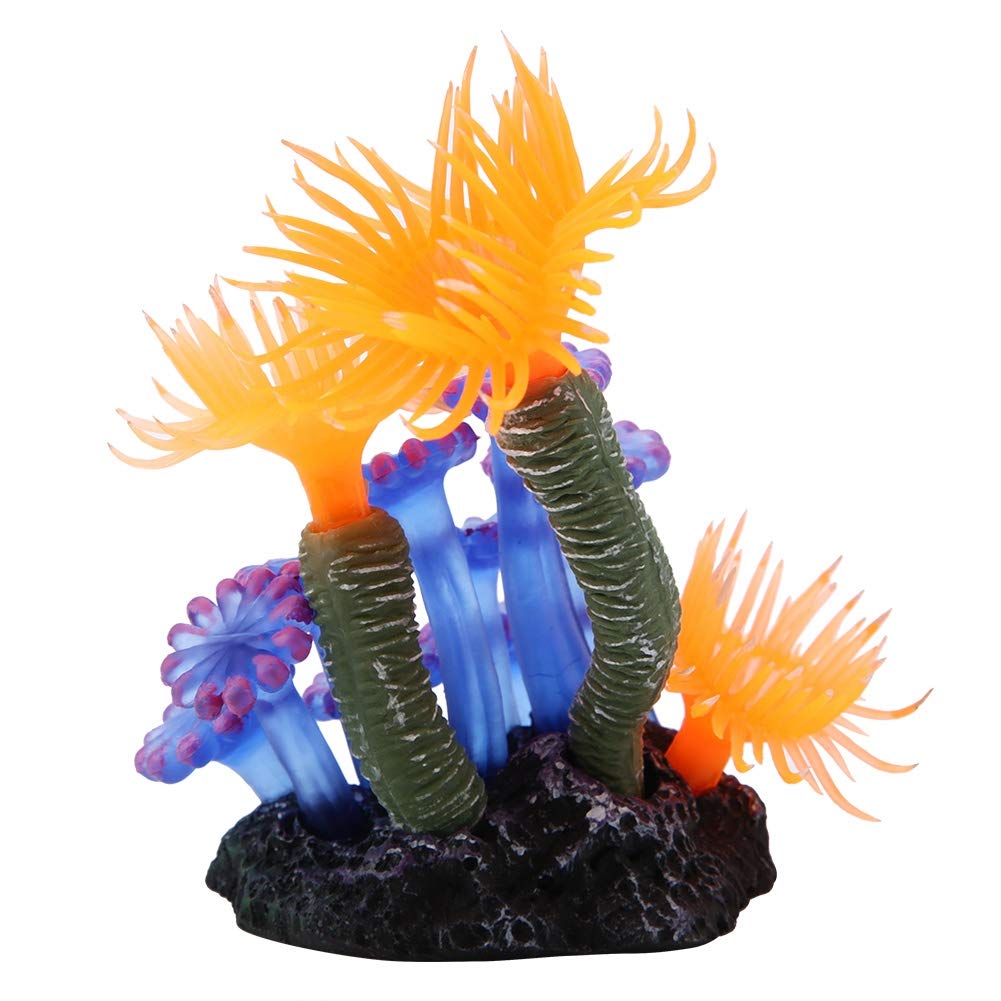 Plante de corail artificielle, décoration de paysage de réservoir de poissons de Silicone d'anémone de mer de corail en plastique de haute Simulation pour le paysage d'aquarium de réservoir de poisson