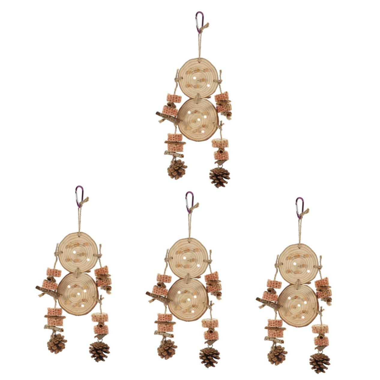 YARNOW 4 Piezas De Loro Muele Y Mastica Juguetes Pájaros Juguetes Pájaro e De Madera Suspender Loro e Columpio e Periquito Jaula Accesorios Práctico