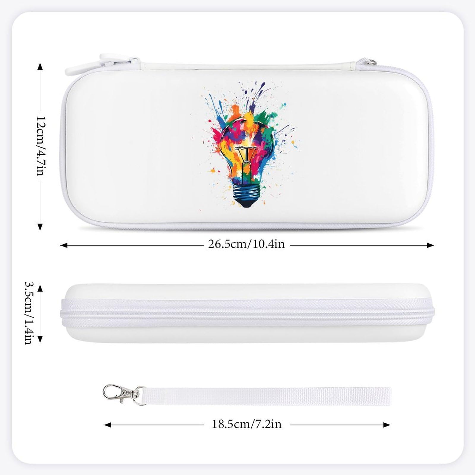 Colorful Light Bulb Compatible with Switch Carrying Case Hard Travel Game Bag Pouch with 15 Games Accessories White-style