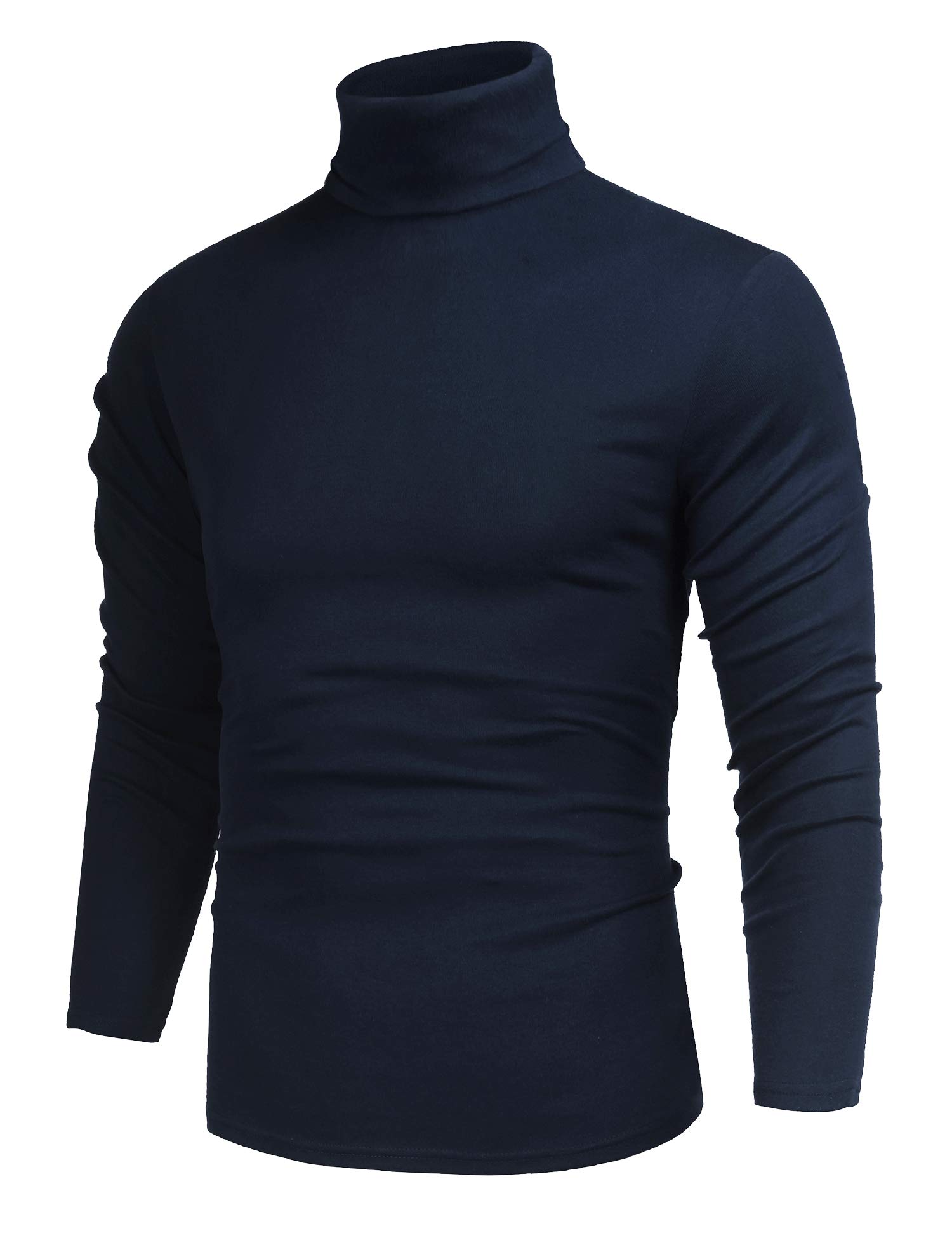 Poriff Men's Casual Slim Fit Basic Tops Knitted Lightweight Turtleneck Pullover Sweater