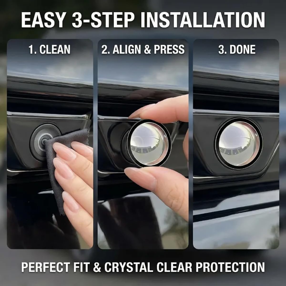 Backup Camera Rain Shield, Car Camera Lens Protector — Clear, Weatherproof, Anti-Glar, 2PCS Car Backup Camera Protective Sticker, Anti-Rain Car Reversing Cameras Protection (2 pc) - 2