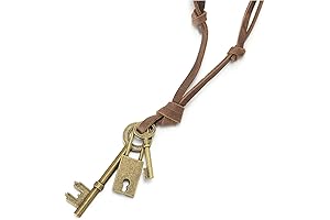 Retro Bronze Lock and Key Pendant Necklace: A Timeless Statement for Men