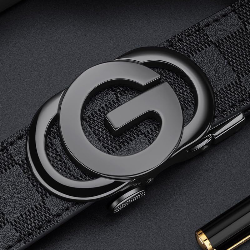 VANNANBA Mens Ratchet Belts Genuine Leather Belt Designer Belts Business Casual Fashion Dress Automatic Buckle with Gift Box - Image 4