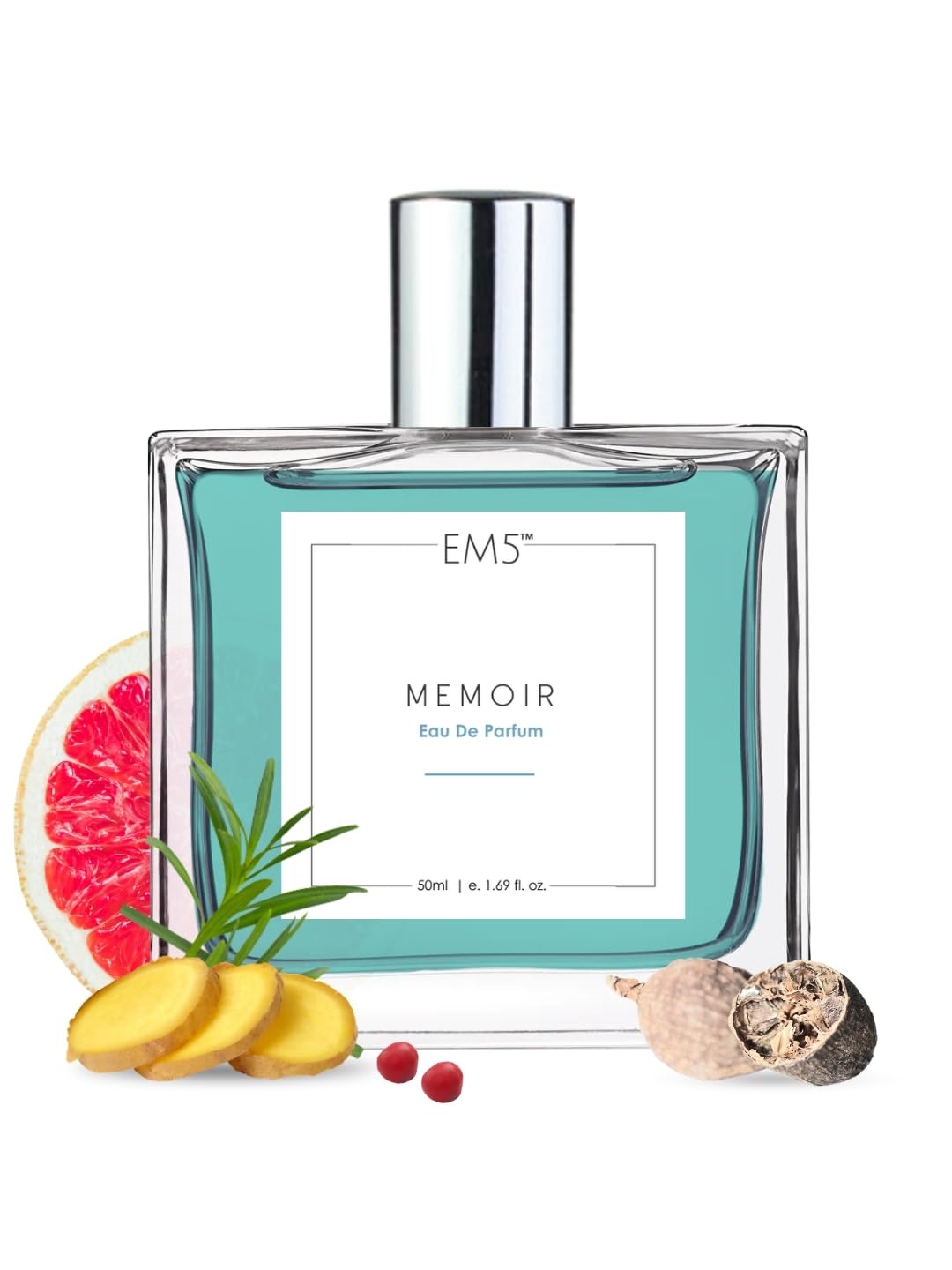 EM5 Memoir EDP Unisex Perfume | Fresh Citrus Woody | Spray for Men & Women | Strong & Long Lasting Fragrance | Luxury Gift for Him & Her