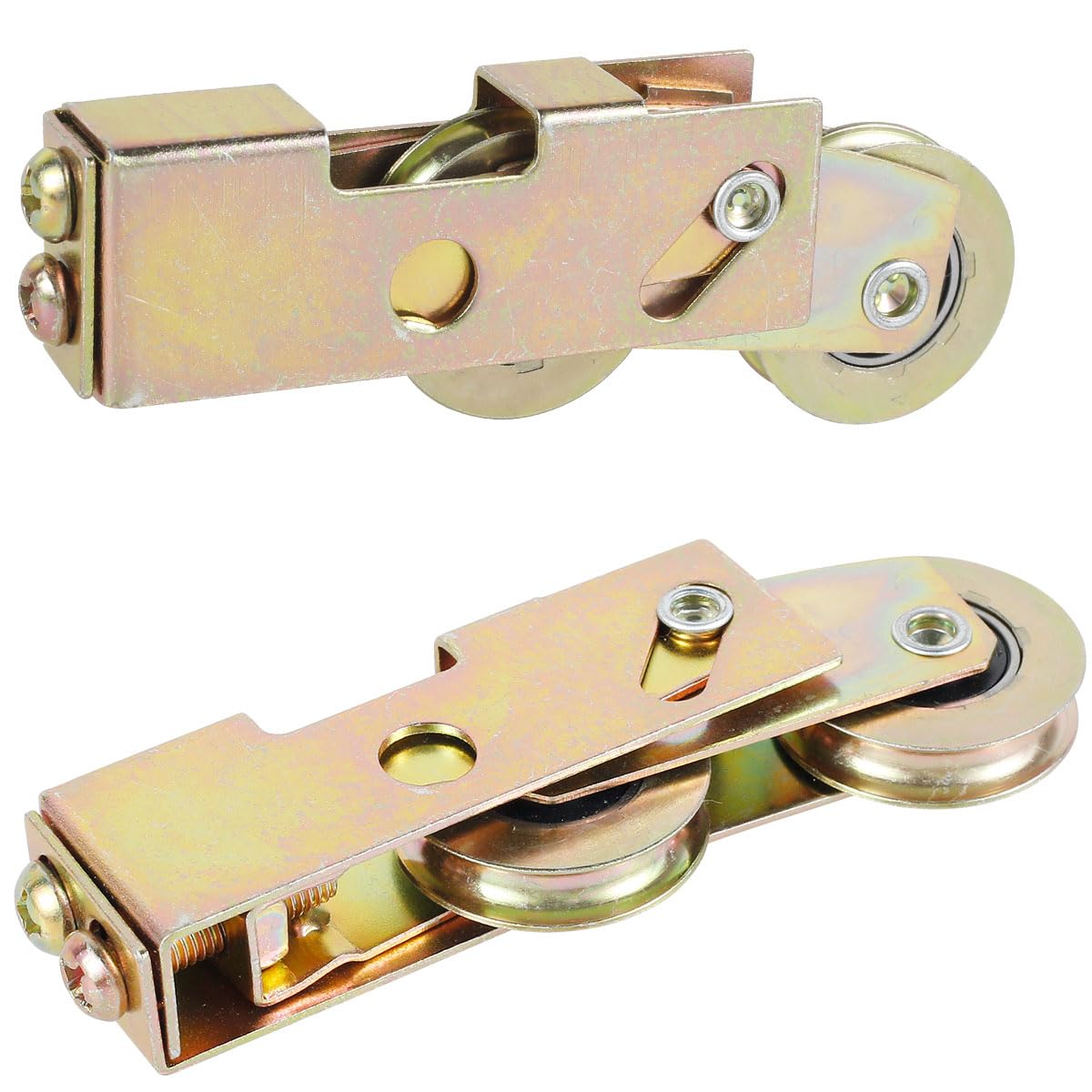 Dandelionsky Gold 2Pcs Sliding Patio Door Rollers 1-1/4Inch Sturdy Sliding Door Tandem Roller Assembly, Ball Bearing Sliding Glass Door Roller Replacement Total Load Bearing 330Lbs