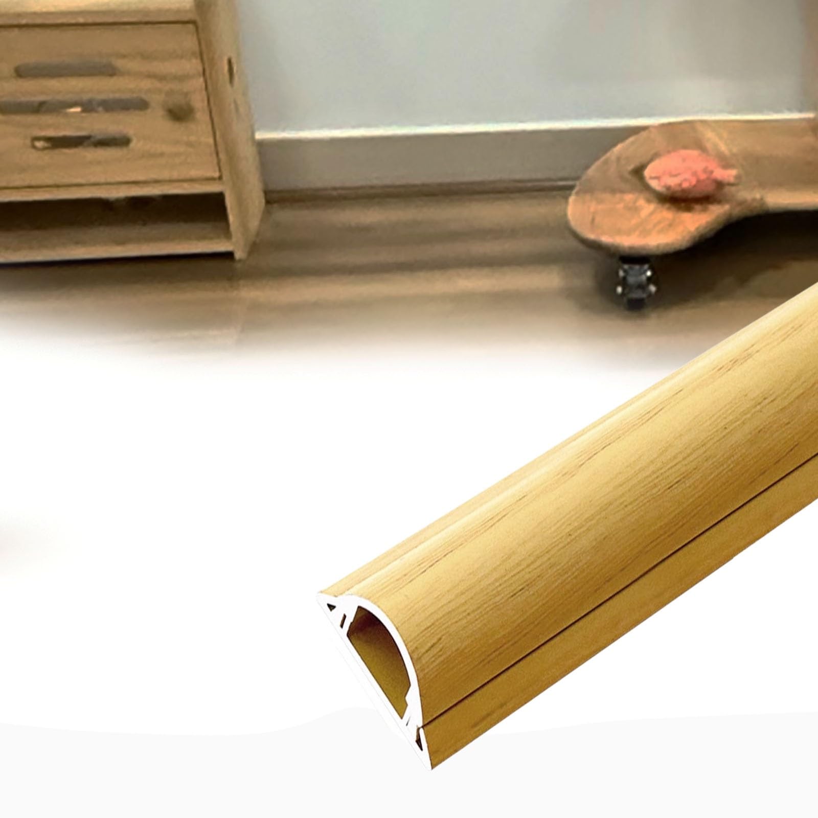 canalina passacavi muro Copricavo con venature del legno Lega di alluminio, canalina per cavi nascondere i cavi 2 pezzi/Striscia autoadesiva canalina(Yellow,W 30 MM L 180 CM)