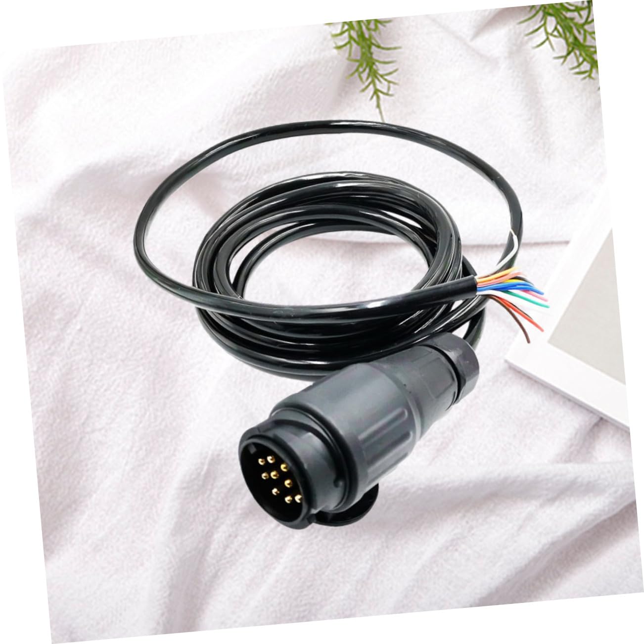 PLAFOPE Adaptador Cable Redondo Pines para Remolque Resistente al Agua Compatible Coche Camión Tráiler Estándar Europeo