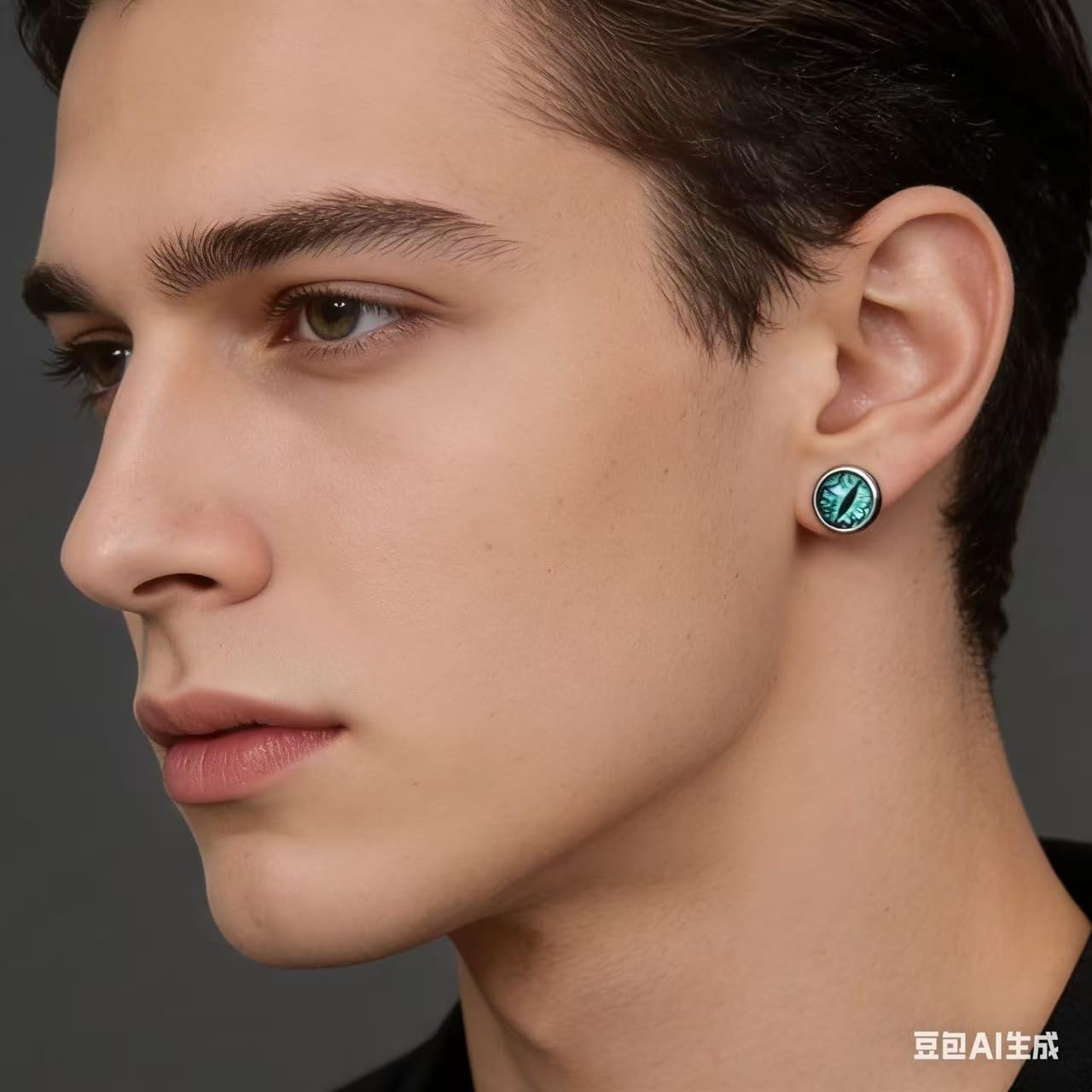 Timeless Men's Onyx Stud Earring, 5-7mm Lustrous Finish in Nickel-Free Stainless Steel