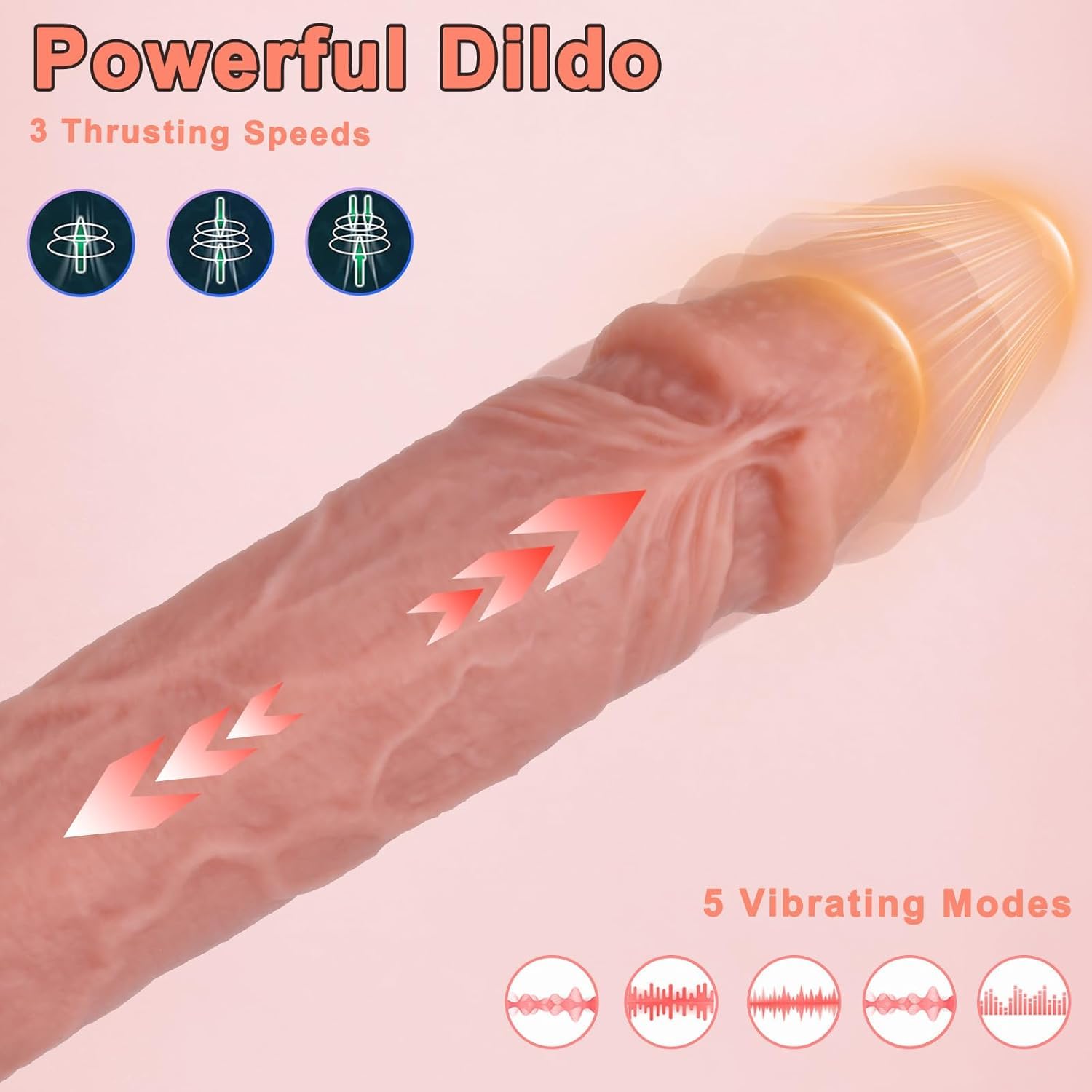 8.9“ Thrusting Dildo Vibrator Sex Toys - Remote Control Realistic Dildos with 9 Vibrating & 3 Thrusting Modes G Spot Dildo with Strong Suction Cup Adult Toys for Stimulation for Women Couples: Flesh