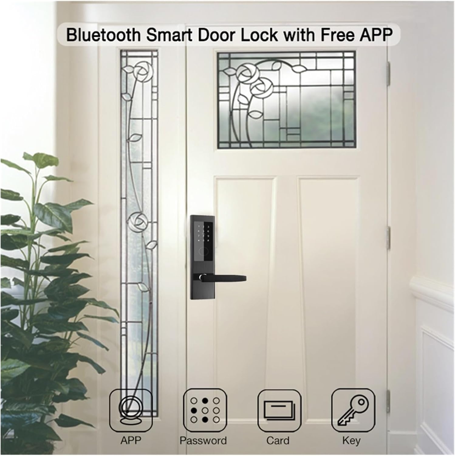 ホームスマート電子テンキーボード、パスワード、ドアロック、スマートロック (Color : Red Bronze)