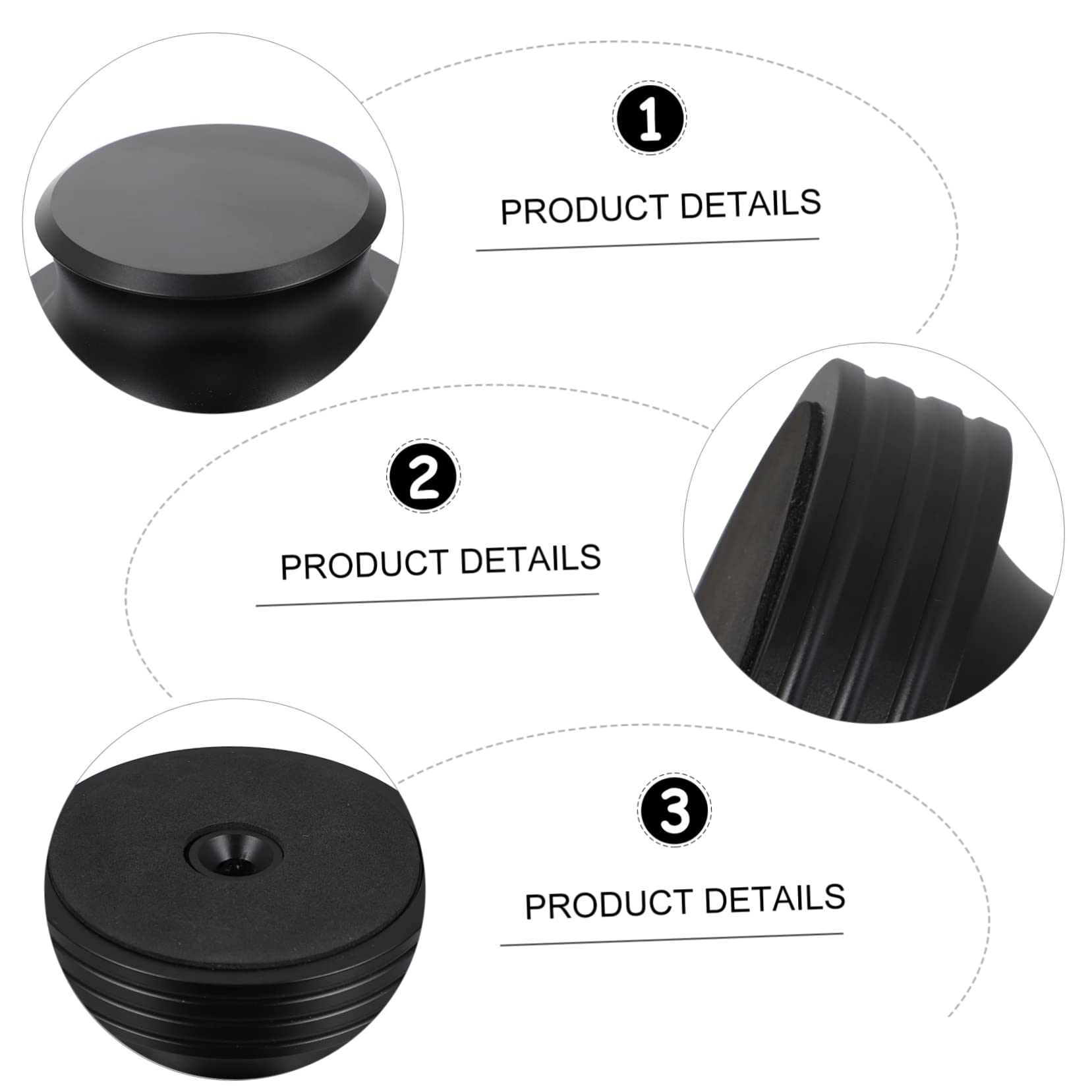 BESTonZON 1pezzi Stabilizzatore Per Dischi Alluminio Nero Accessorio Per Giradischi Design Ergonomico e Leggero Riduce e Usura Per Amanti Della Musica e Collezionisti Di Vinili
