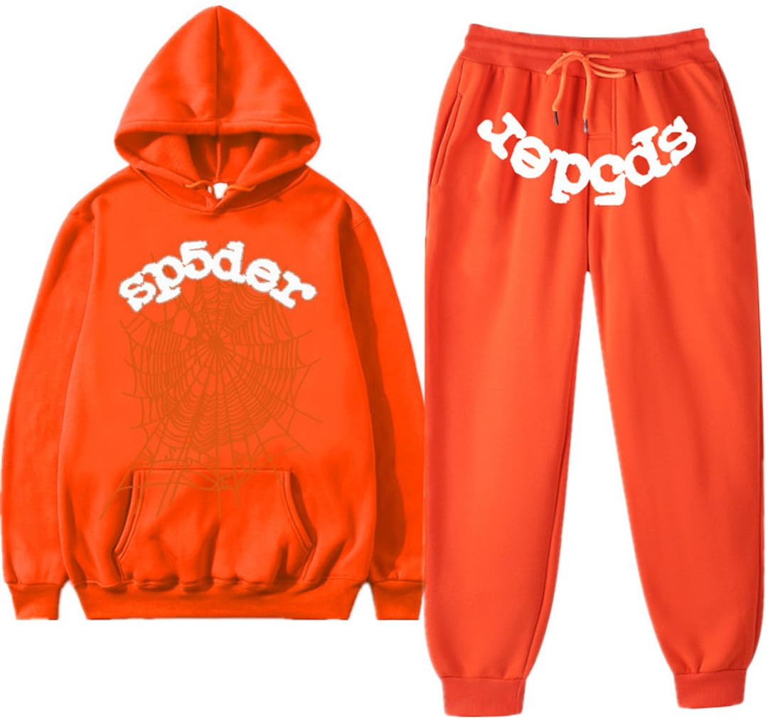 Spider Hoodie and Bottoms Tracksuit for Women/Men Spider Web Hoodie Y2K Vintage Sweatshirt and Pants Sweatsuit