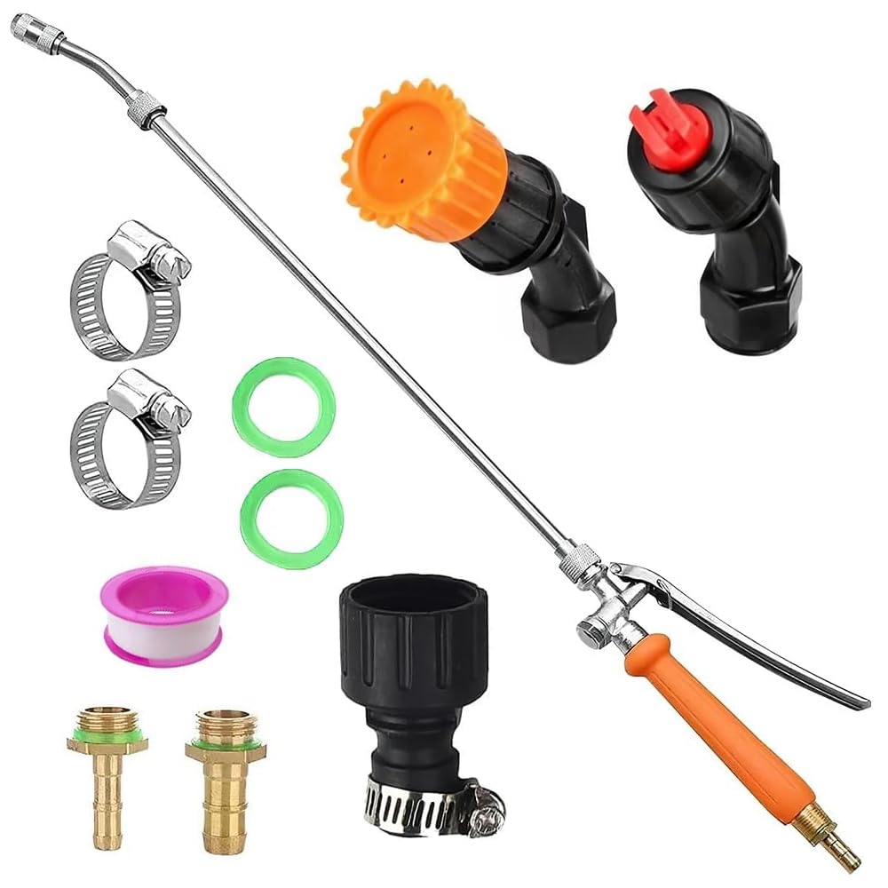 Sprühstab-Ersatz,72cm Verstellbarer Ersatz-Universal-Sprühstab mit 3 Düsentypen,Garten Gießstab Metall,mit Universeller Messingersatz 3/8" und 1/4",für die Wasserwäsche im Haus,Garten,Auto