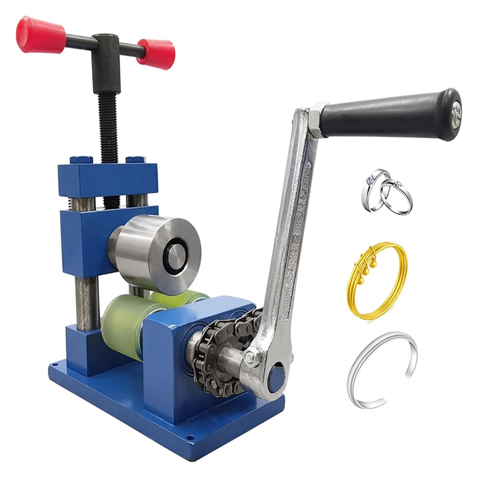 Bending Machine, Hand Crank Ring Bracelet Bending Machine, Manual Roll Forming DIY Gold Silver Jewelry Press Rolling Mill