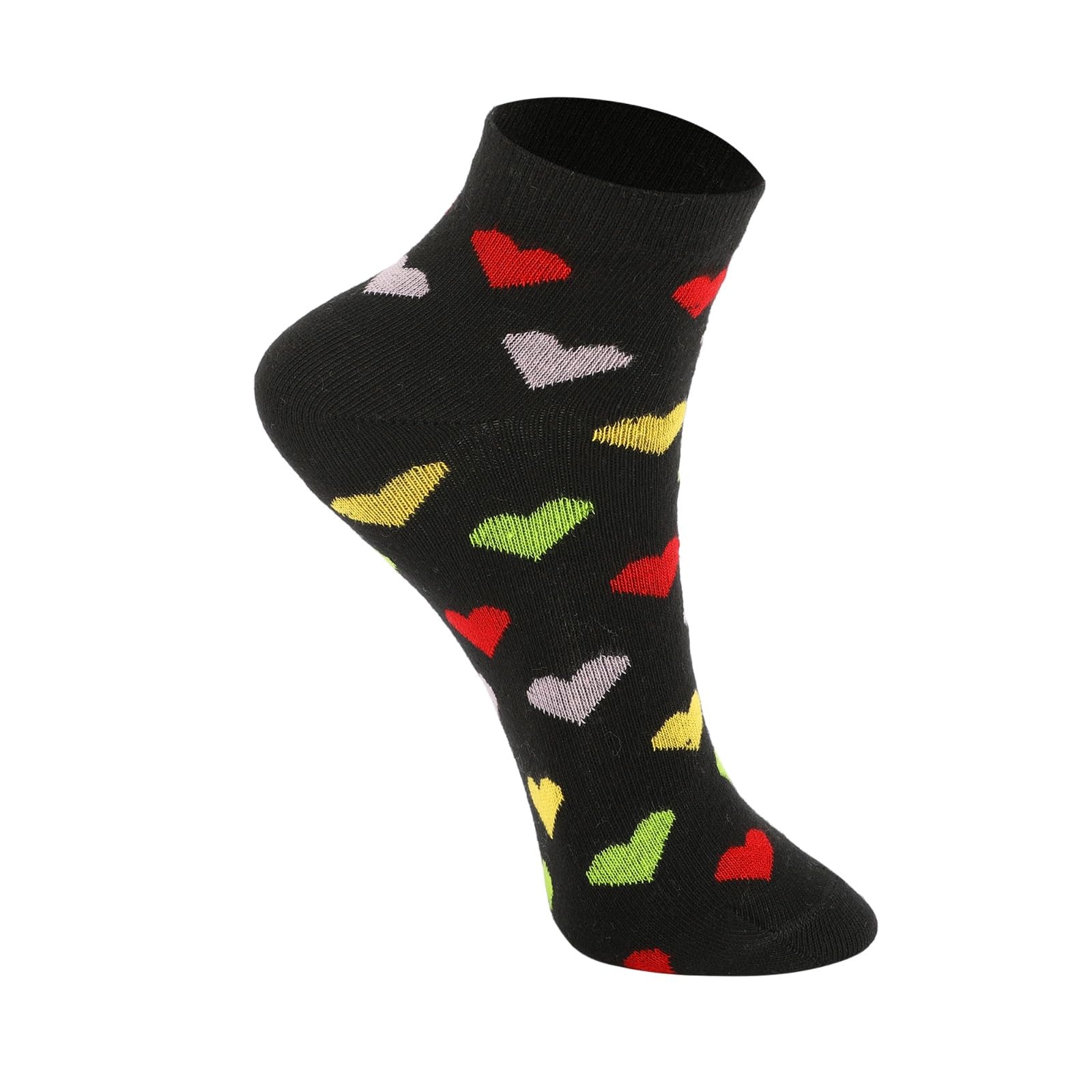 PRIMESOX MOVE ON Kids Girls Cotton Ankle Socks - Durable & Soft Kids Girls Socks, Breathable Design for Everyday Use - Pack of 5 Pairs (5-8 Years) - Image 4 thumbnail