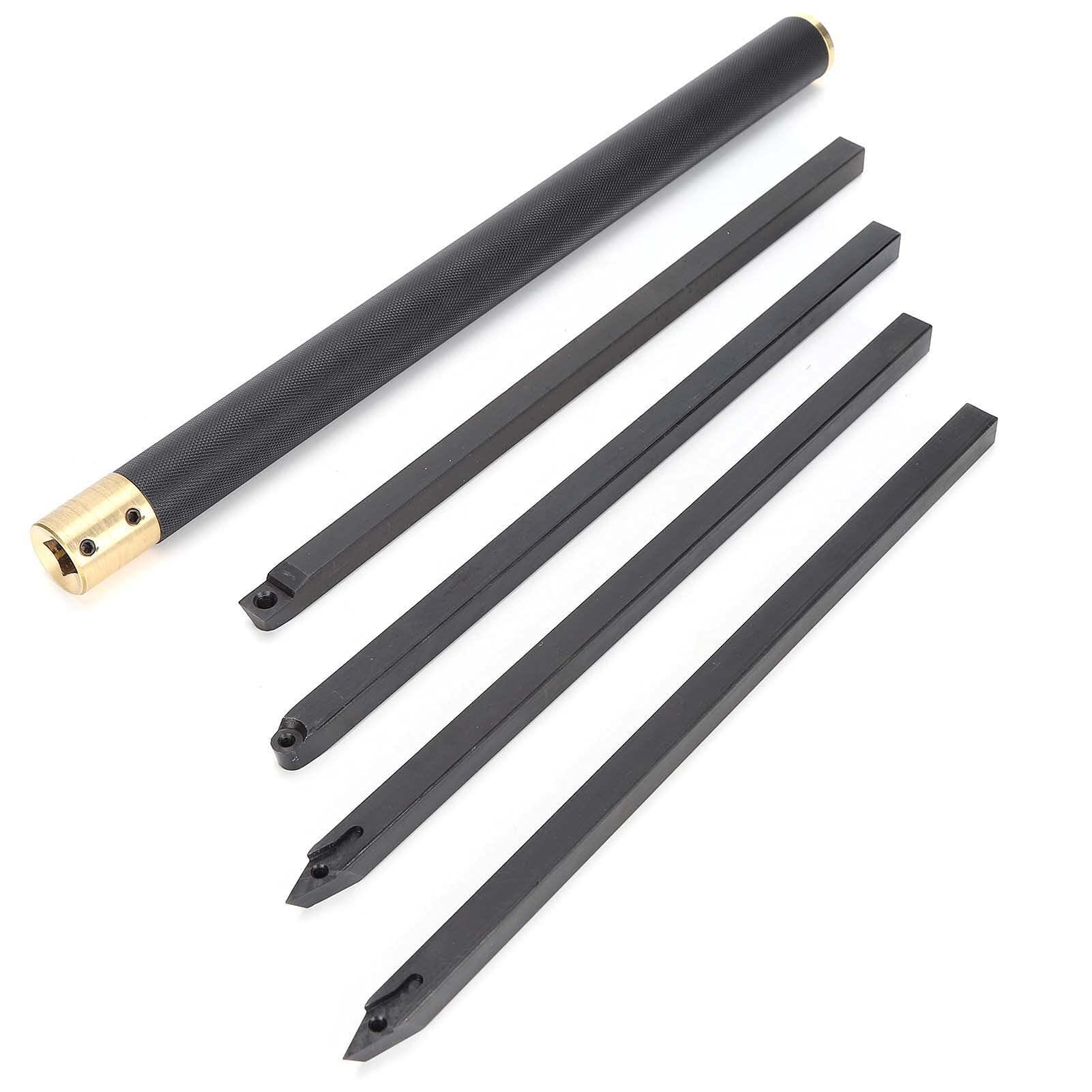 Porte-Outil de Tournage, Outil de Tour à Bois, Kit D'outils Profilage Rotatif avec 45 Poignées en Acier et Alliage D'aluminium, Lames Diamantées Rondes et Carrées Remplaçables