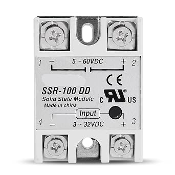SINOTIMER SSR100A 3-32V 12V DC TO 5-60V DC Load SSR-100DD SSR 100DD Solid State Module Relay DC-DC Single Phase 1Pcs