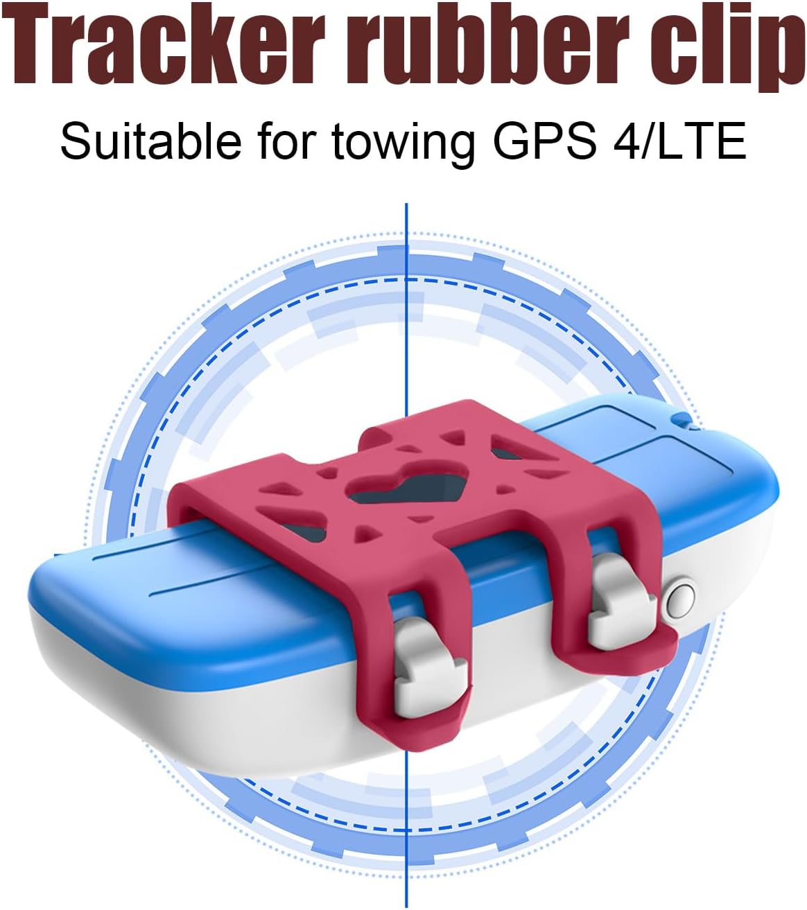 PEUTIER 4pcs Attachment Clips, Dog GPS Silicone Clips for Cat Pet Location Activity Replacement Accessories Compatible with GPS (Rose Red)