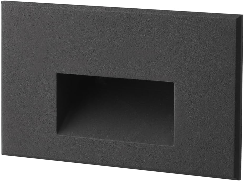 Stair Lights Outdoor Indoor LED Step Lights, 12V Low Voltage Light for Stairs 4W 3000K Warm White, IP66 Waterproof Deck Stairway Light, Horizontal, Black 6-Pack