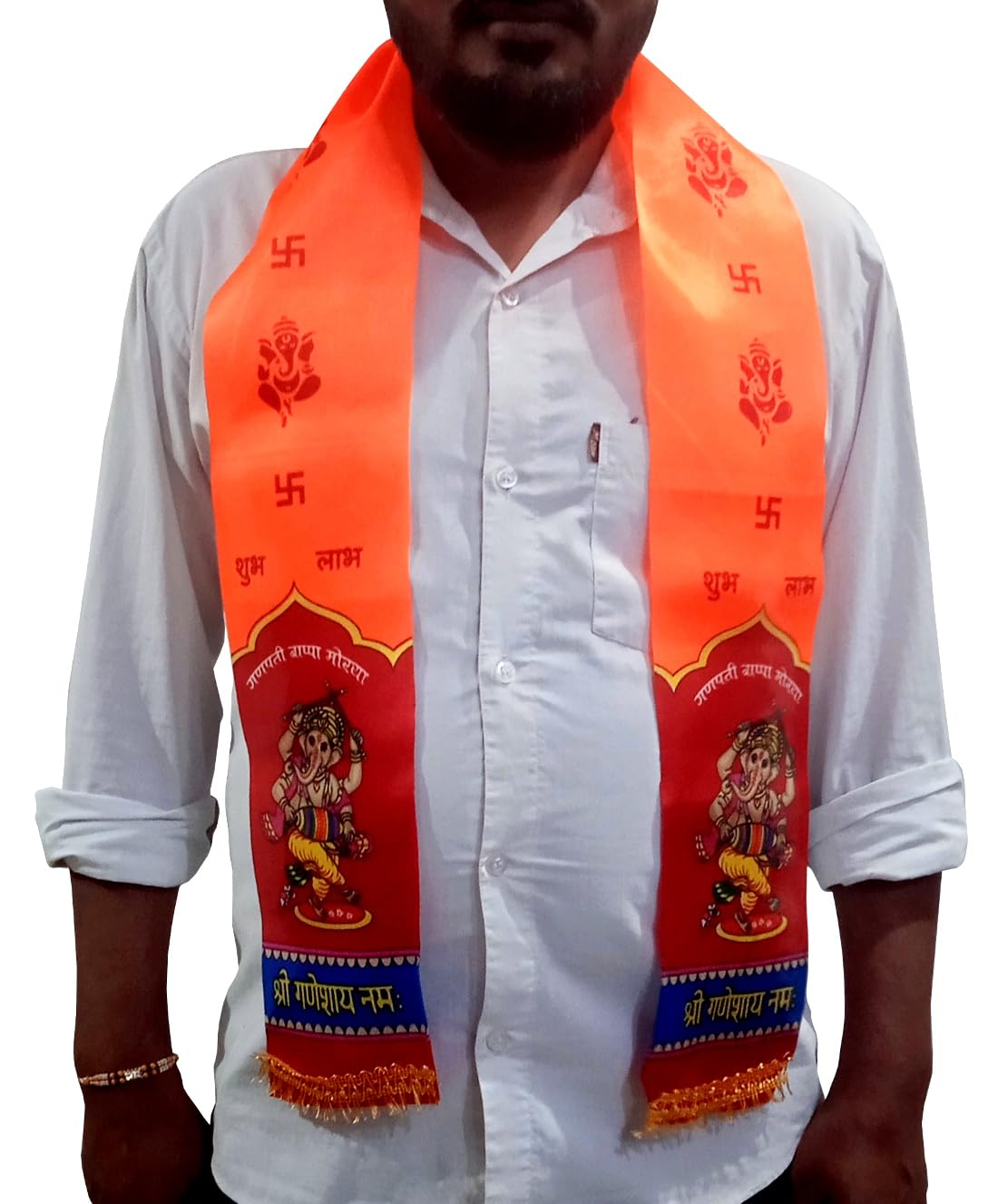 Ganesh Patti bandeau tissu lot de 2 pour puja et procession