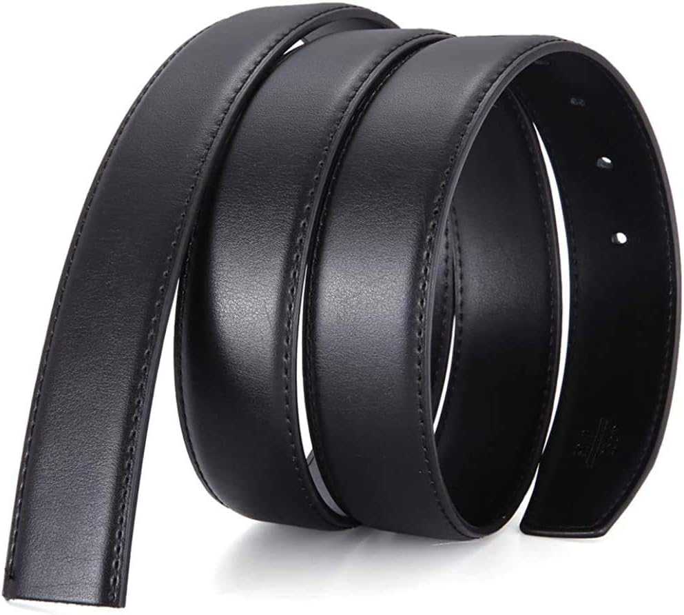 Nelbons Men's Leather Hole Belt Strap Without Buckle, Strap ONLY 2.8/3.0/3.2/3.5/3.8cm(5size) wide,replacement belt…