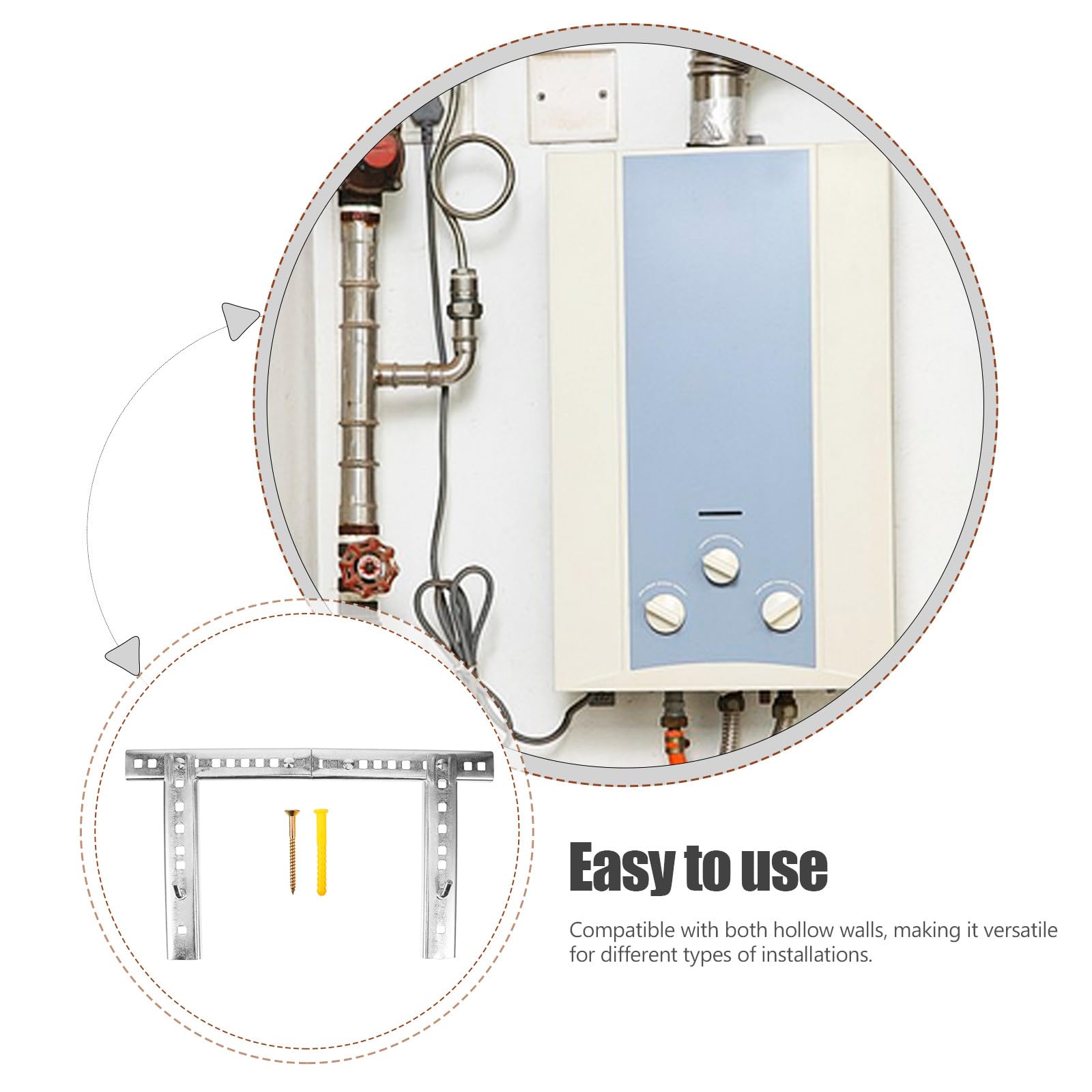 SHOWERORO Calentador y Agua para Hierro Soporte Eléctrico de Color Instalación Fácil Estable Pequeños Reducidos Plata Baños Espacios