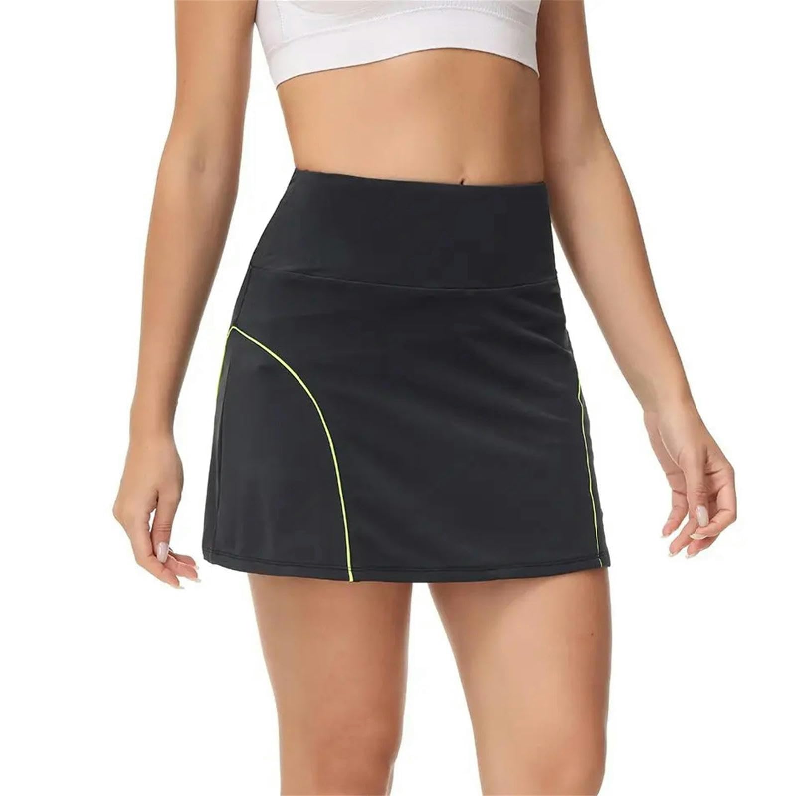 Gonna Tennis Donna Gonne da Tennis delle Donne Pantaloncini Interni Vita Leggera Allenamento Sportivo Tempo Libero Skorts Atletiche con Tasche-Bianco-XXL