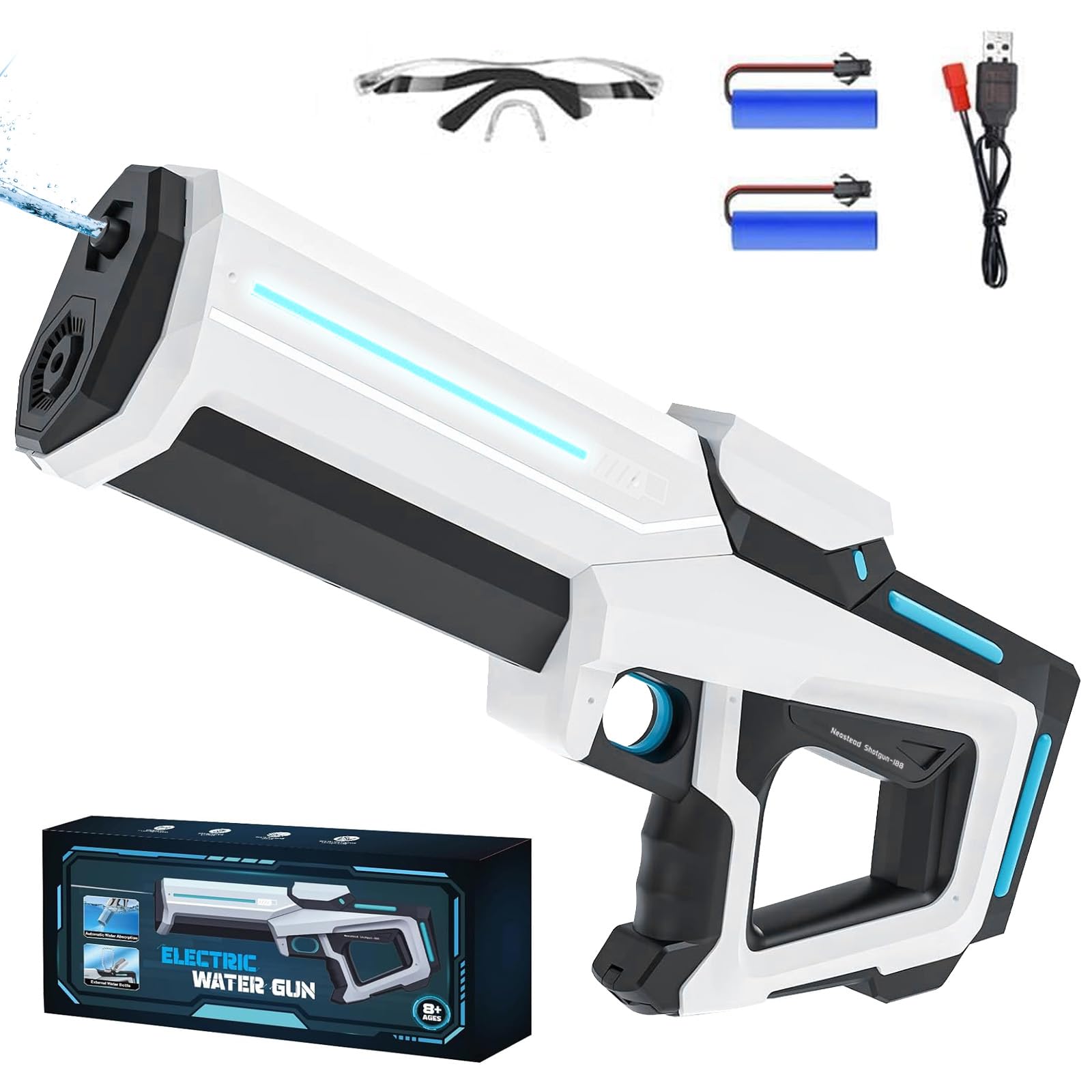 Wasserpistole Elektrisch,Automatische Wasserpistole,Electric Water Gun,Elektrische Wasserpistole für Erwachsene,Wasserspritzpistole,für Sommerpartys im Freien,Strand,Pool,Garten