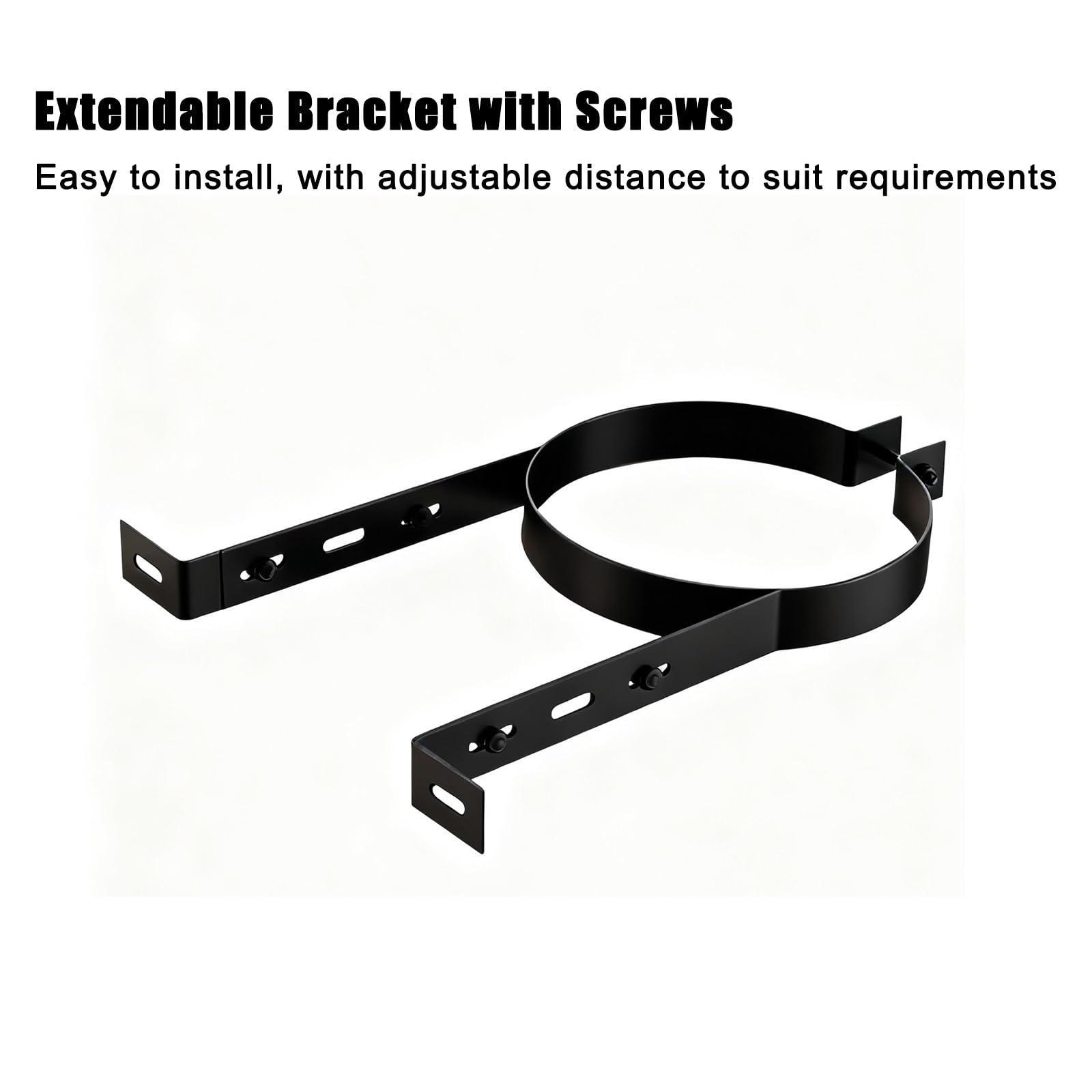 1 soporte de chimenea ajustable de acero inoxidable - Soporte de pared for tubo con tornillos de expansión(Black,12cm)