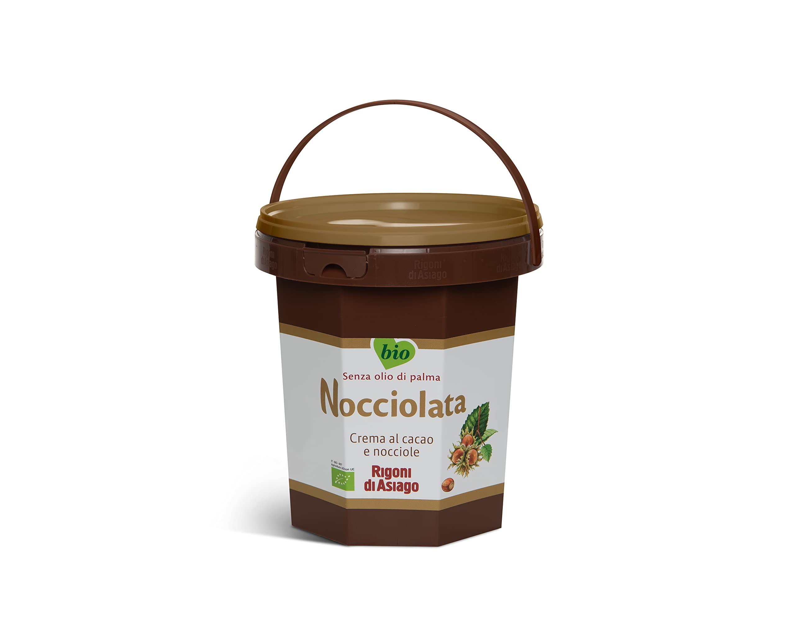RIGONI DI ASIAGO - Nocciolata, Crema Cacao y Avellanas, Sin Azucar - 2,5 Kg | Sin azúcar añadida. Sin aceite de palma. Orgánica y ecológica. Dieta Kosher. Apto para veganos