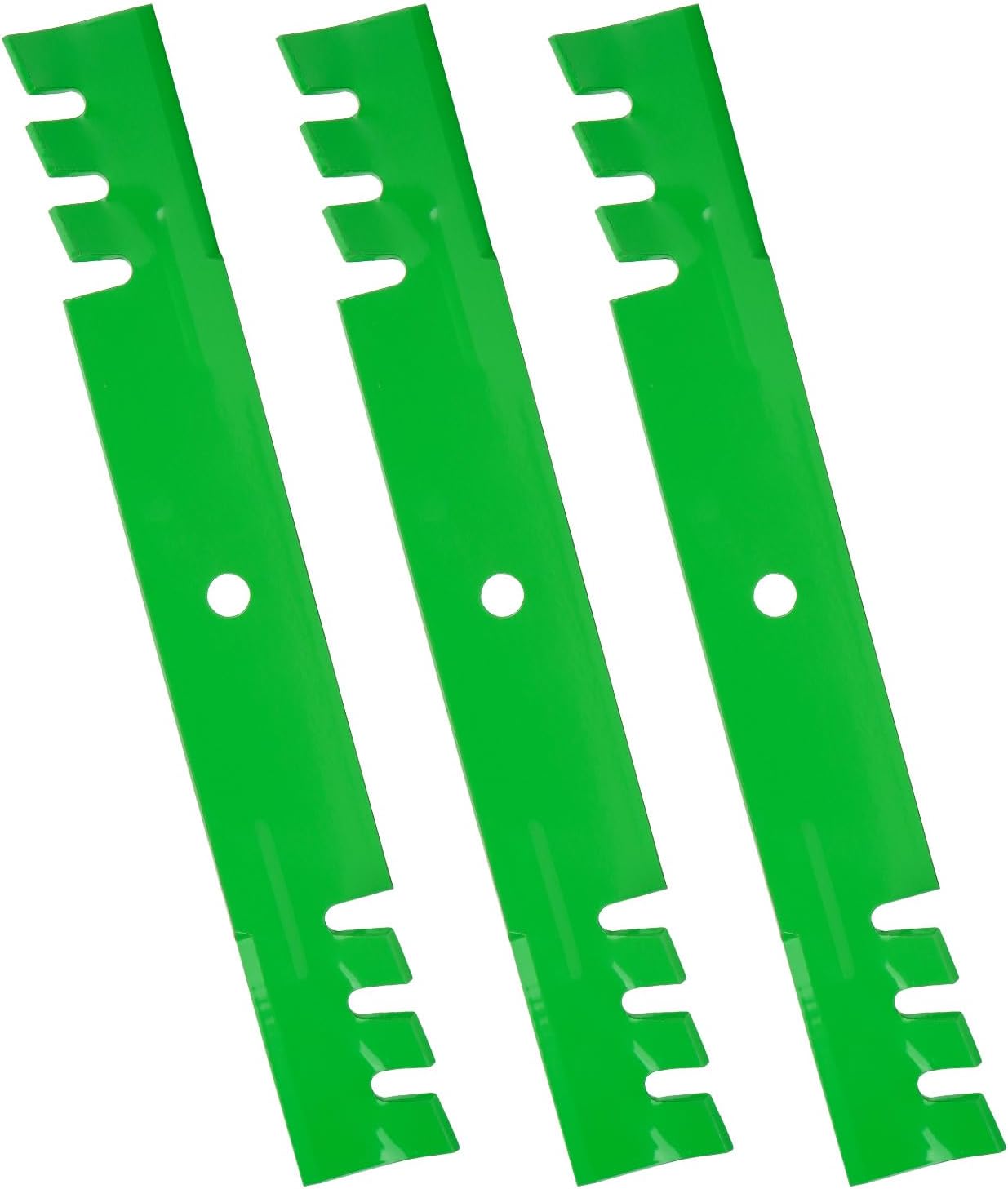 Lawn Mower Blades Toothed Mulching Fits for 00273100 03399704 038-0003-00 for Husqvarna IZ5221 IZ5223 IZ5224 IZ522 LZ5227 Promaster PM252H Zoom 2252 52 inch Deck, 3 PCS Toothed Mulching Blades