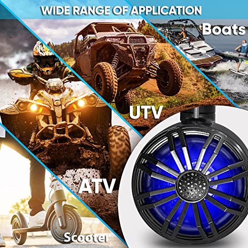 Pyle PLMRBT33BK Bluetooth Waterproof Off-Road Speakers - 3.5 Inch 40W Marine Grade Woofer Sound System W/Rgb Light, Full Range Outdoor Audio Stereo Speaker For Motorcycle, Atv thumb #5