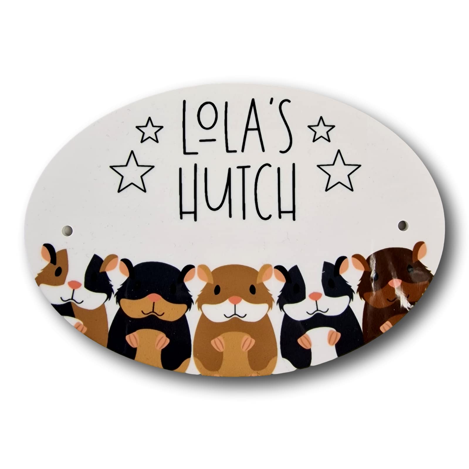 The T Bird Gifts Limited Guinea Pig Door Name Plate Plaque Plack Sign | Guinea Pig hutch sign | Guinea Pig hutch plaque | Personalised Guinea Pig gift | animal cage sign