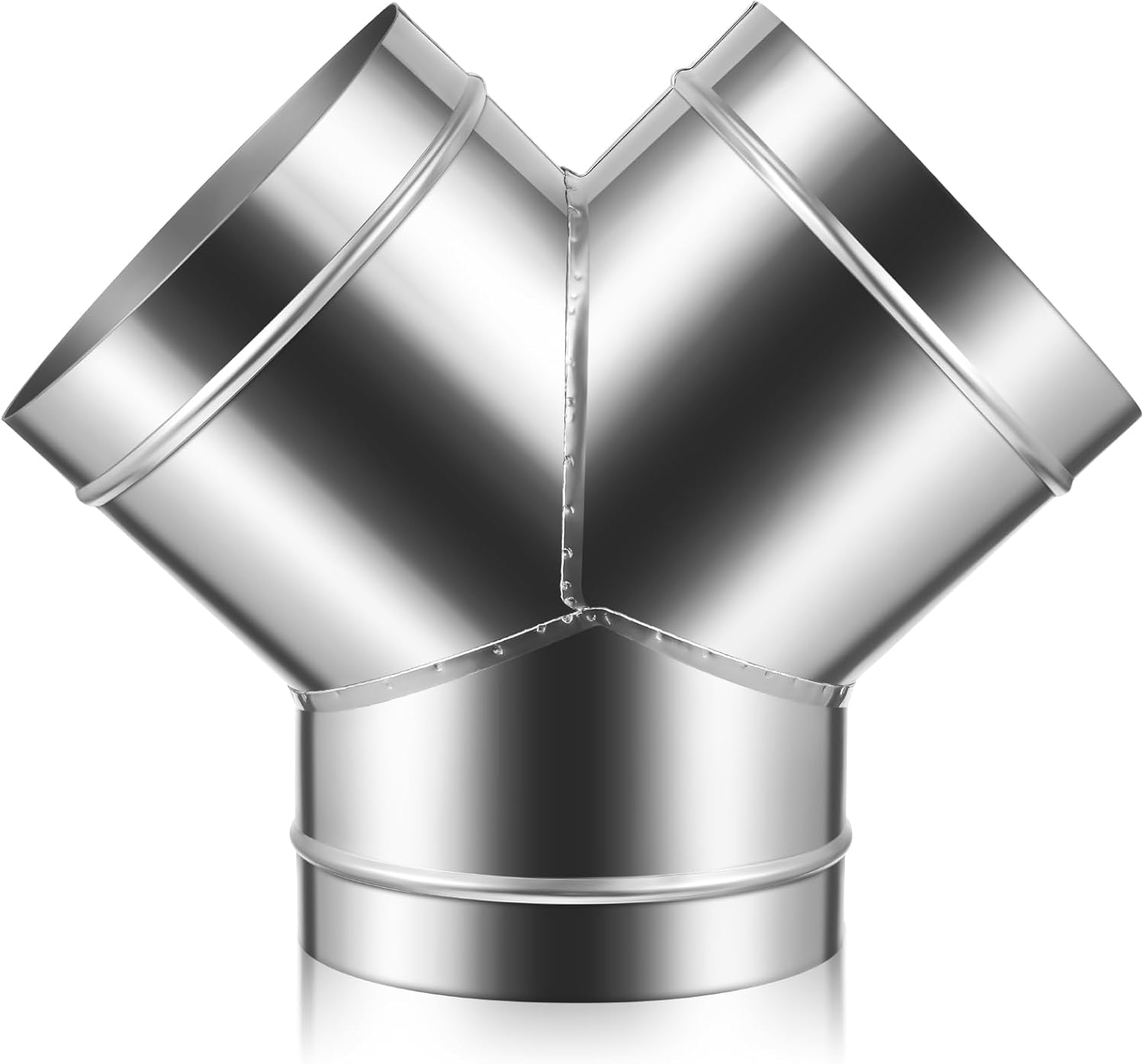 8 Inch Dust Collection Fitting Galvanized Steel W Shape Duct Splitter Metal 3 Way Fitting Adapter Vent Connector for Exhaust Fan House Dryer Vent Ducting Adapter Duct Hose Dryer Connector