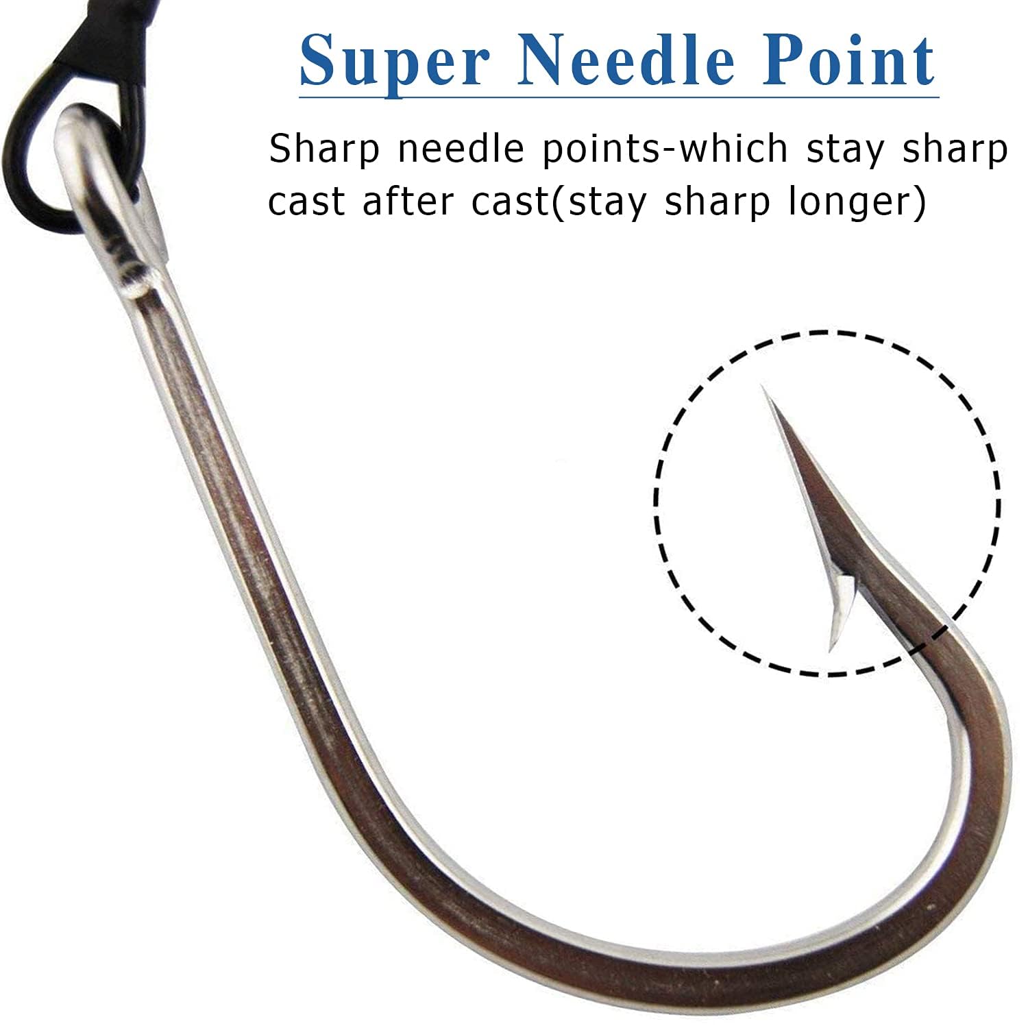 Twin Hooks Rig Stainless Steel Jig Hooks Heavy Duty Shark Rigs Cable Leader Rigging Saltwater Sea Fishing Big Game Carp Fishing Tackle Accessories (12/0-2PCS) - Image 4