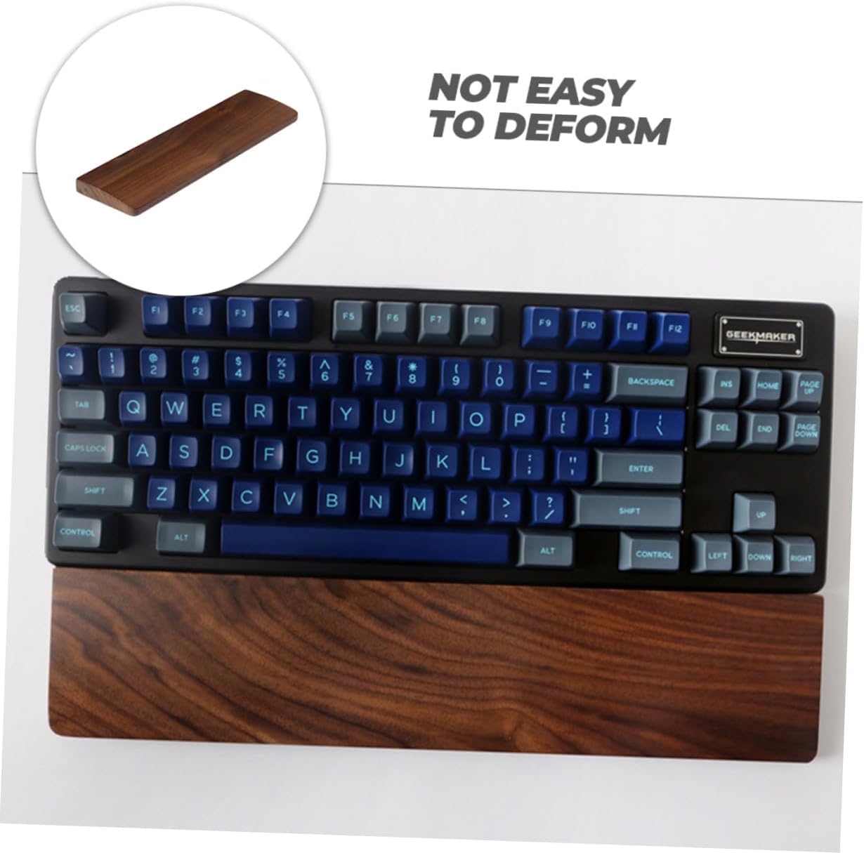 Sewroro Ergonomic Solid Walnut Wood Wrist Rest Curved Palm Support for Computer Keyboard Typing Relief Home Office Gaming