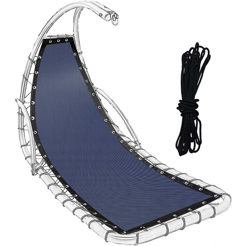 GORGECRAFT 197X64cm Replacement Hanging Chair Mesh and Durable Rope Set Hammock Hanging Rocking Chair Fabric Polyester Blue Chair Slip Outdoor Bench Tarp for Patio Indoor Yard Chaise Lounge Summer โ image 1