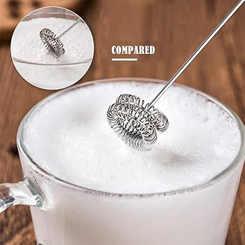 AUYI Electric Milk Frother Handheld-Maker for Bulletproof Coffee Foaming, Mixer for Drink,2 AA Batteries Powered(No I...
