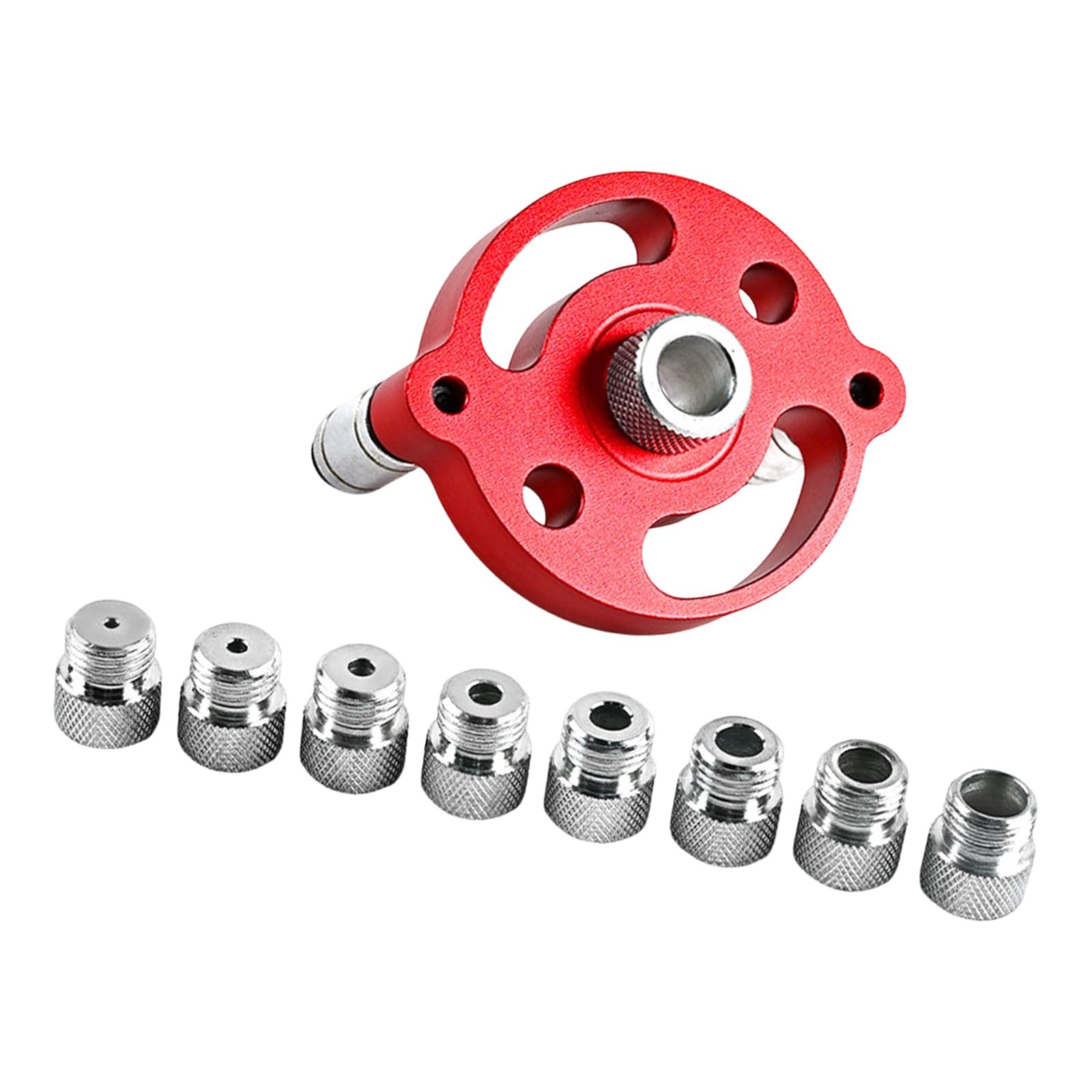 Pxzh Red Handheld Drill Guide For Straight Hole Wood Panel Hole Puncher Locator Centering Doweling Jig Center Dowel Jig Accuracy Locator