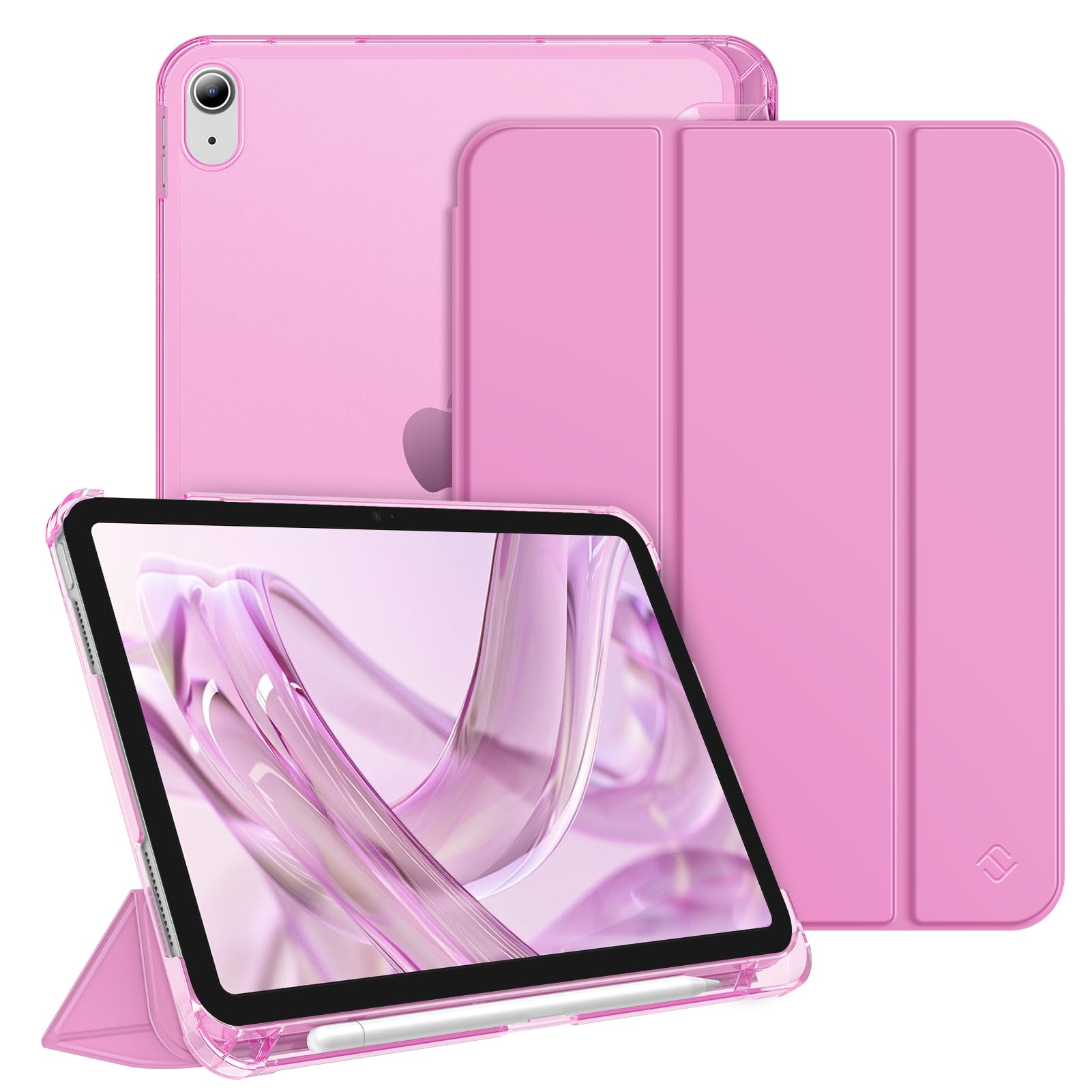 Fintie Hülle für iPad A16 11. Generation 11 Zoll 2025 & iPad 10. Generation 10,9 Zoll 2022 mit Stifthalter – ultradünne, leichte Schutzhülle mit Hart-PC, Transparente Rückseite, Lilac Rosa