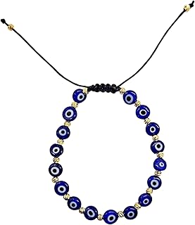 Bracelet en perles de verre avec mauvais œil turc, chance et protection