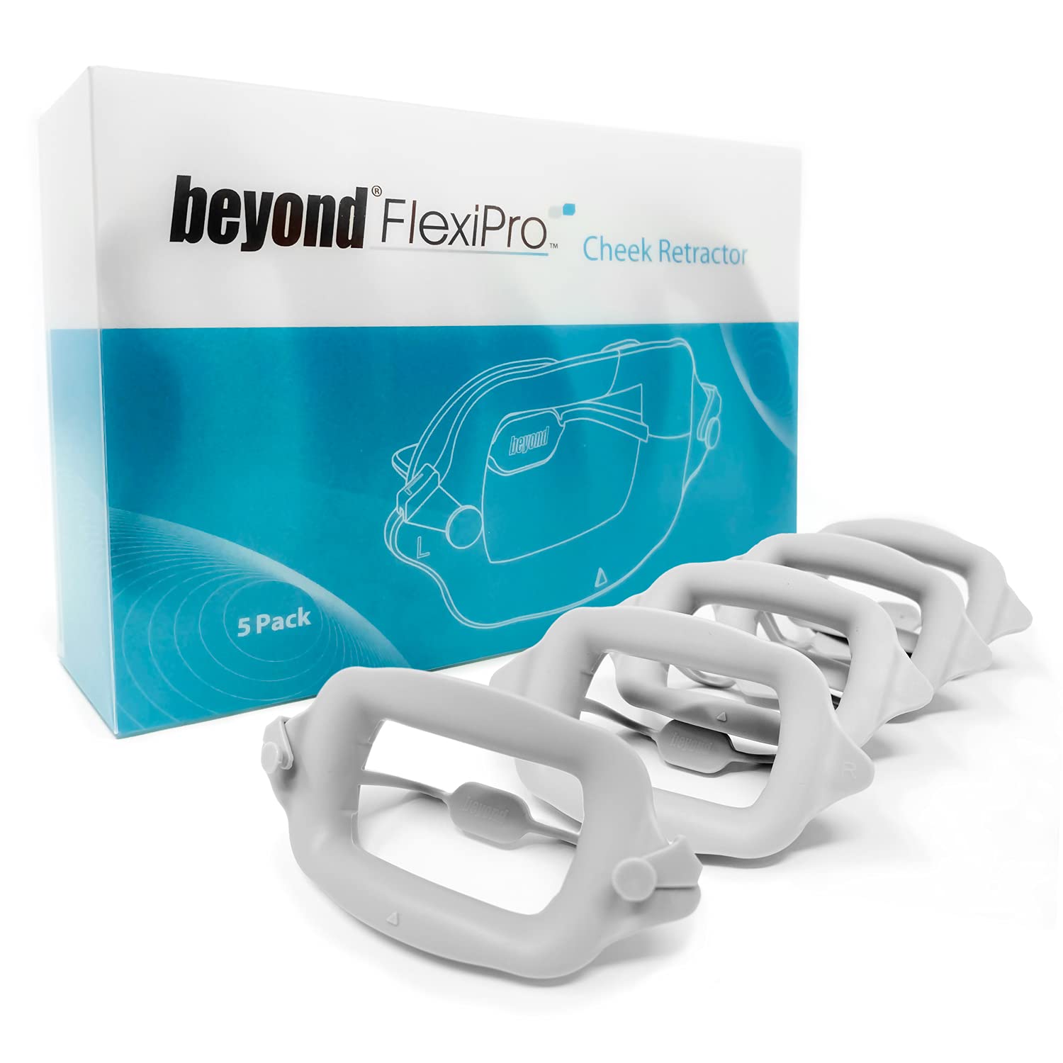 BEYOND FLEXIPRO Cheek Retractors | Thermoplastic Rubber Mouth Opener (M/L-5 PC-MIX) - Lx2, Mx3