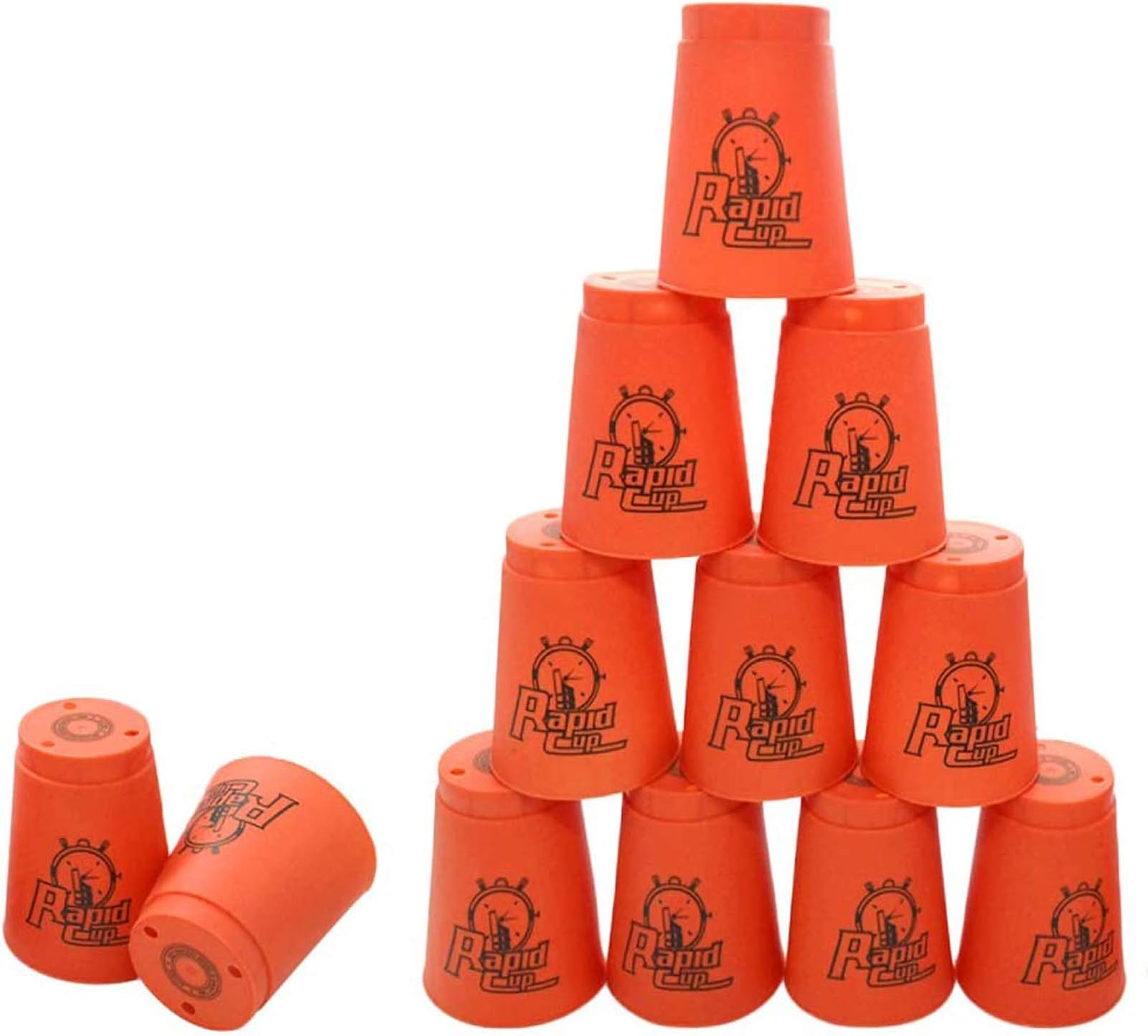 Quick Stacks Cups, Sports Stacking Cups Speed Training Set of 12 with Carry Bag (Red)