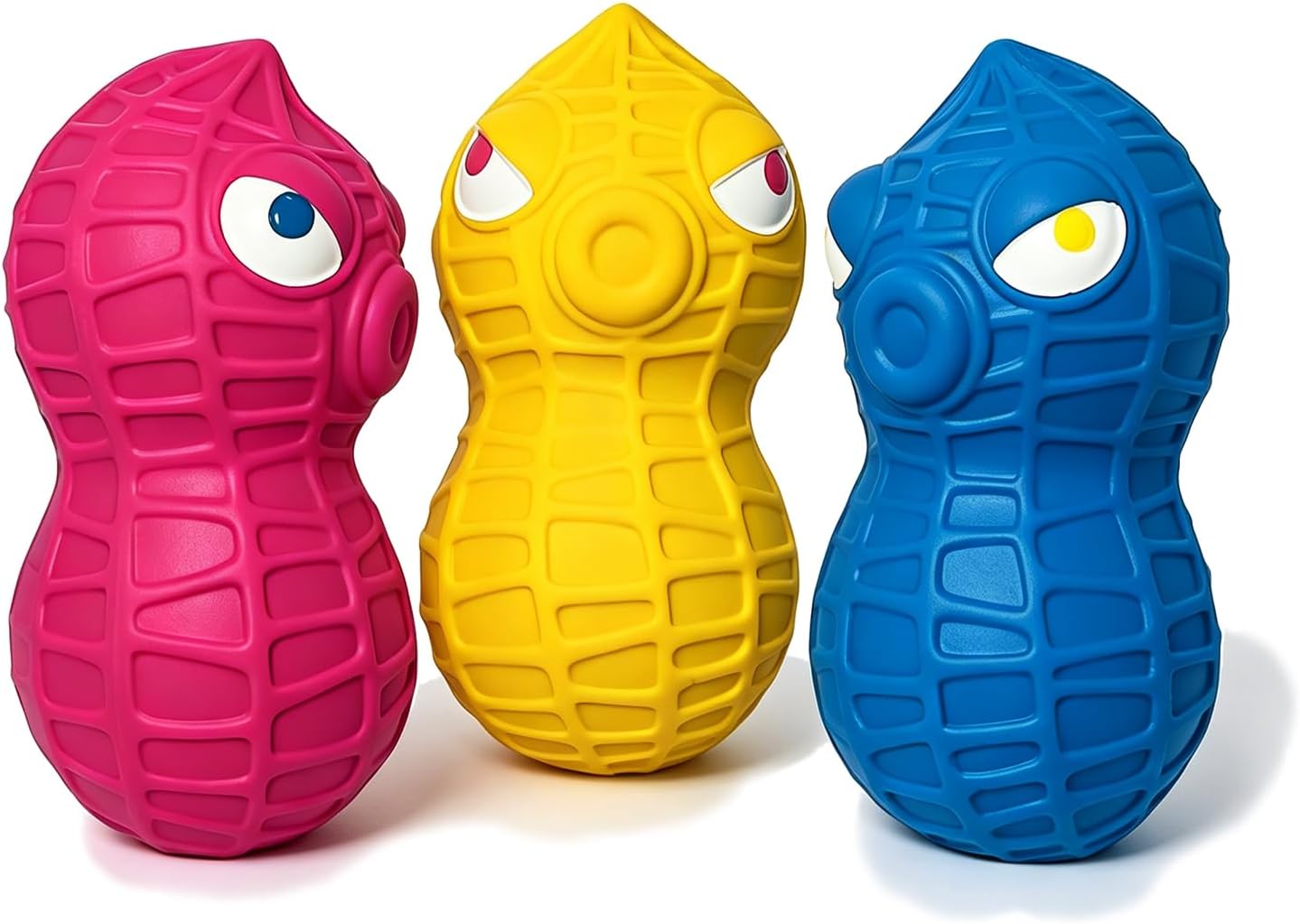 HOLYSTEED Latex Squeaky Dog Toys for Small Dogs, Mini Breeds, 1.6" Peanut