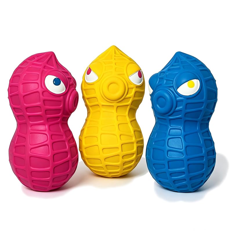 Brinquedo com Apito para Cães Pequenos em Látex Natural HOLYSTEED, 3 Unidades